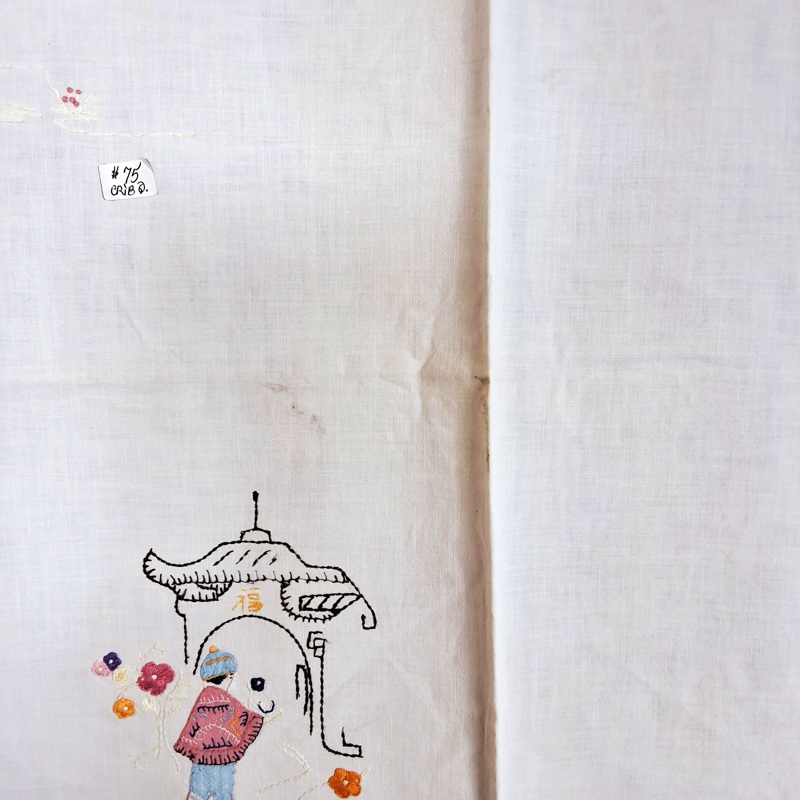3 Vintage Crib Quilts - Applique and Embroidery