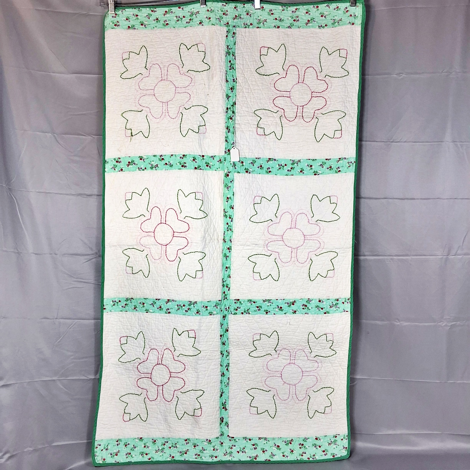 3 Vintage Crib Quilts - Embroidery