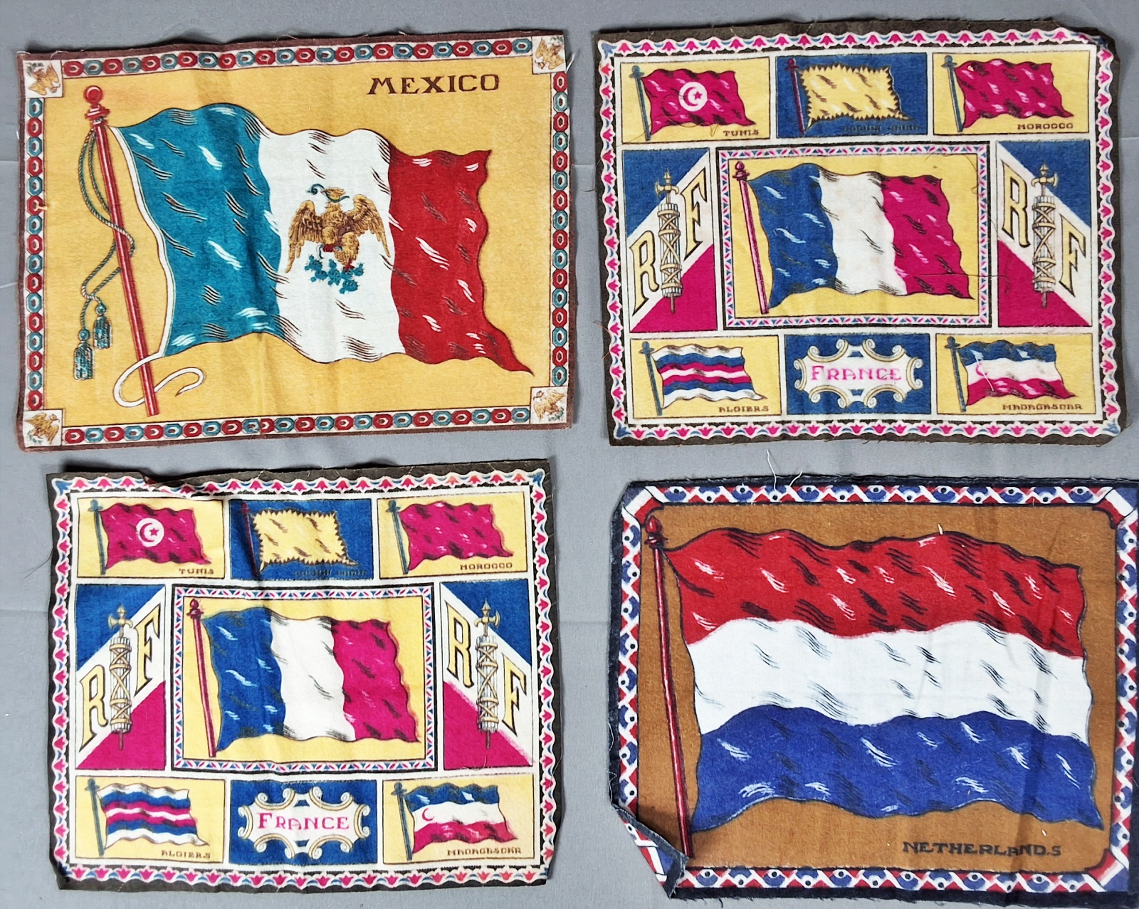 Group of 15 Antique Cigar Flannel Flags - Larger