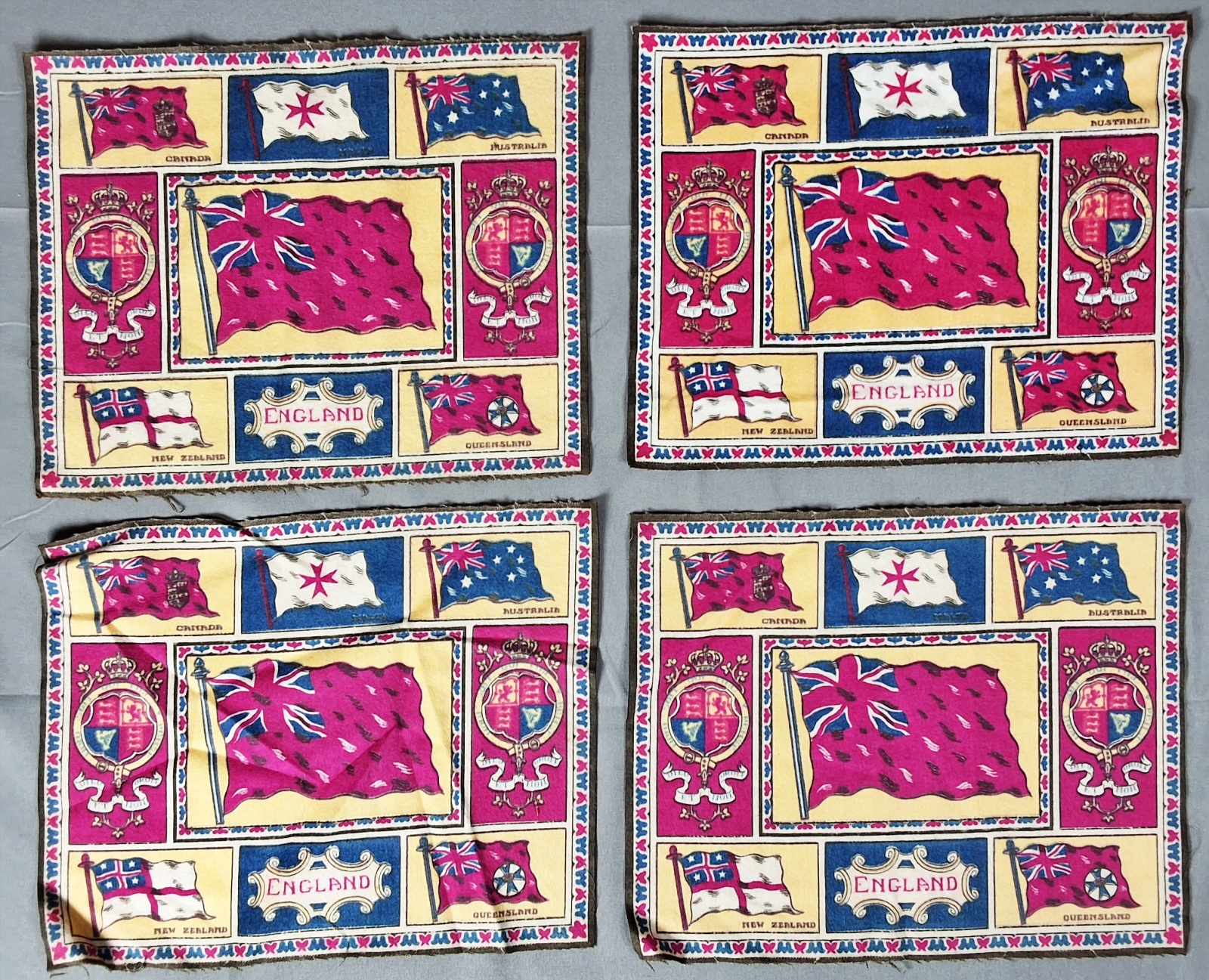 Group of 15 Antique Cigar Flannel Flags - Larger