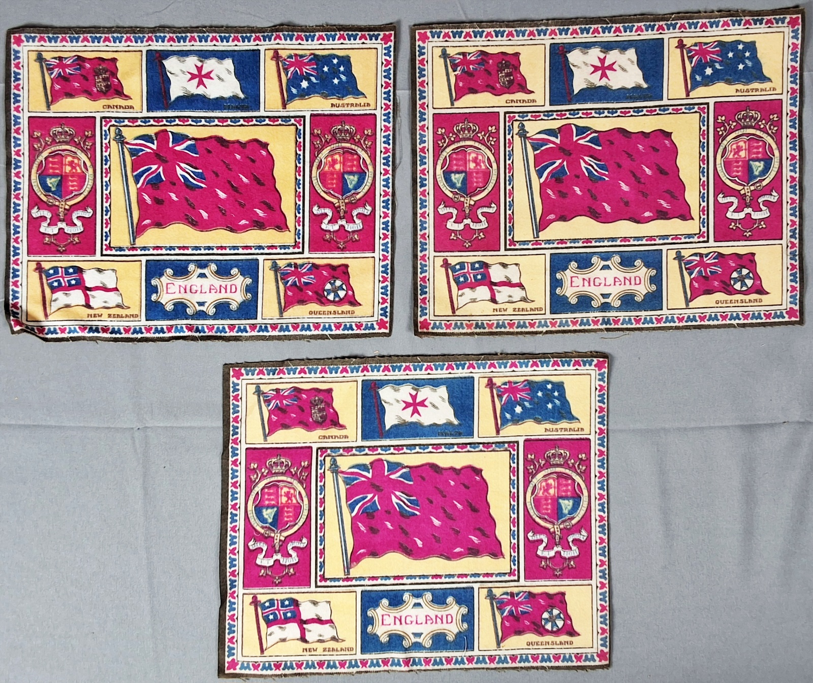 Group of 15 Antique Cigar Flannel Flags - Larger
