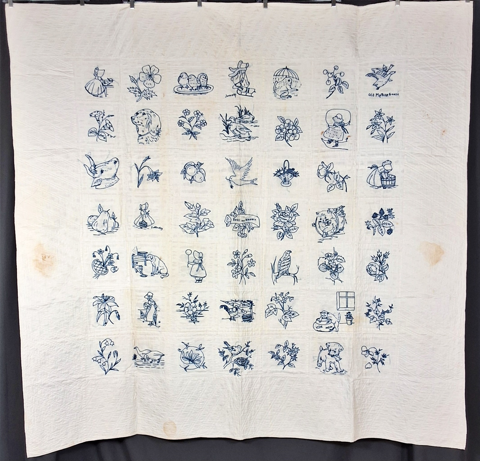 Vintage c1940 Bluework Quilt