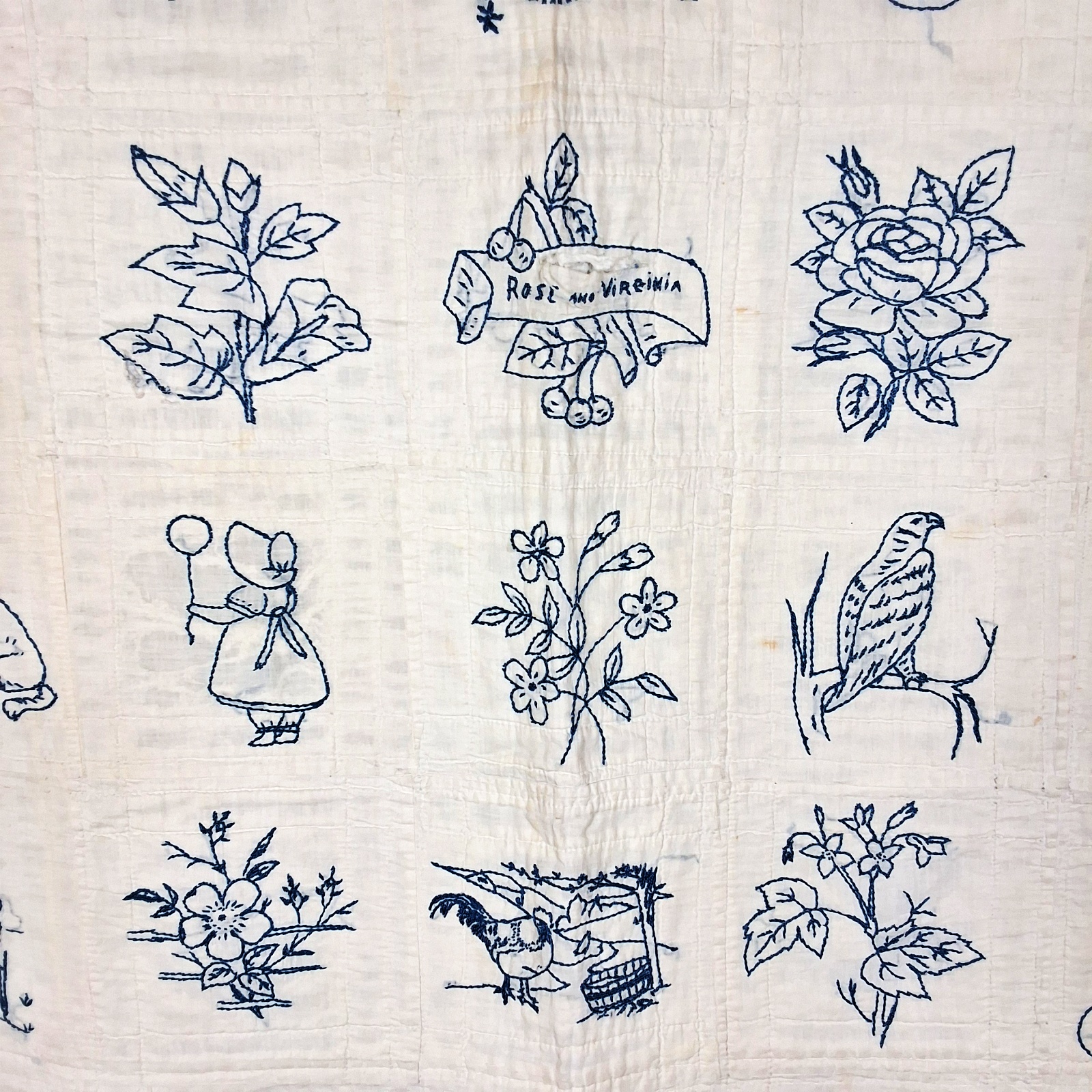 Vintage c1940 Bluework Quilt