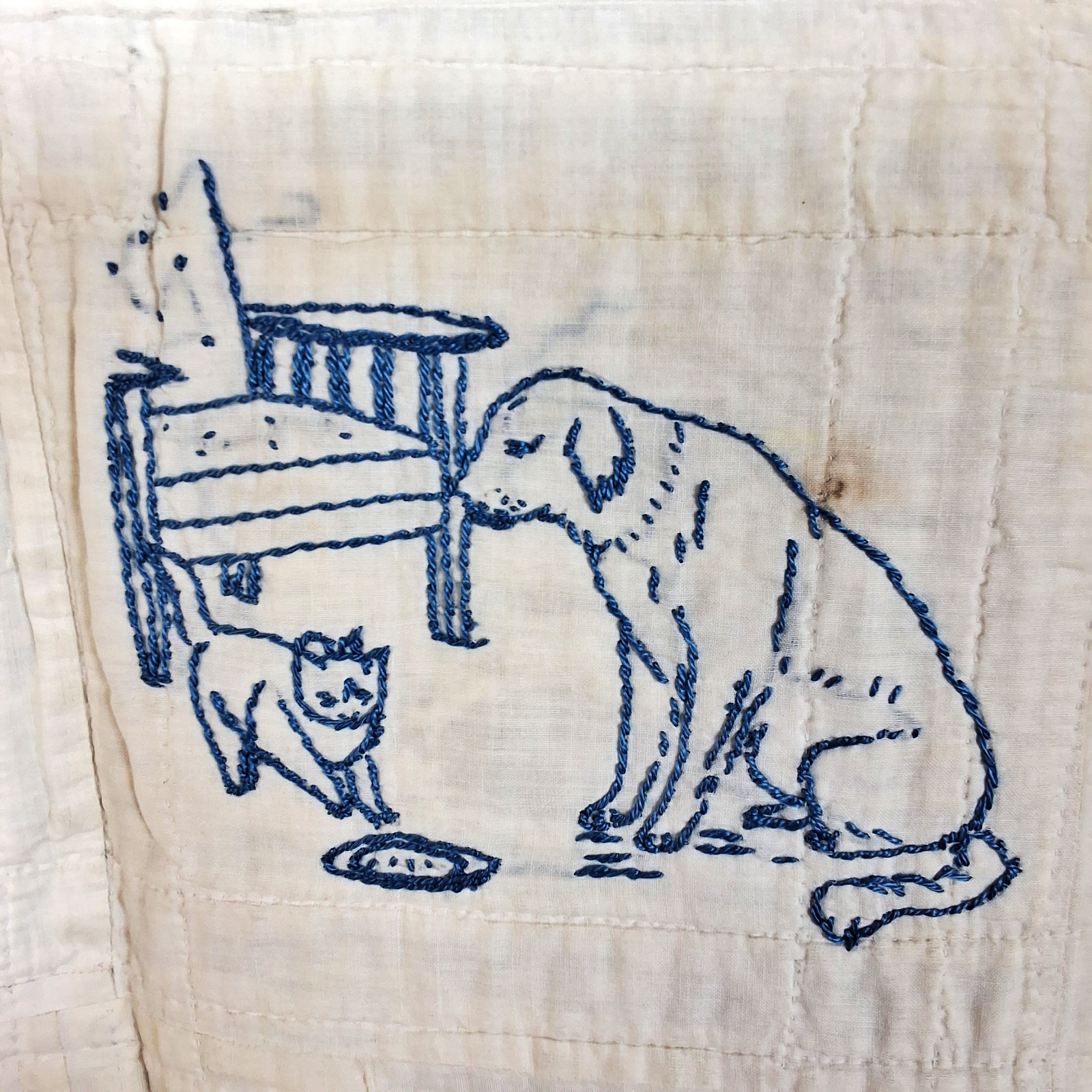 Vintage c1940 Bluework Quilt