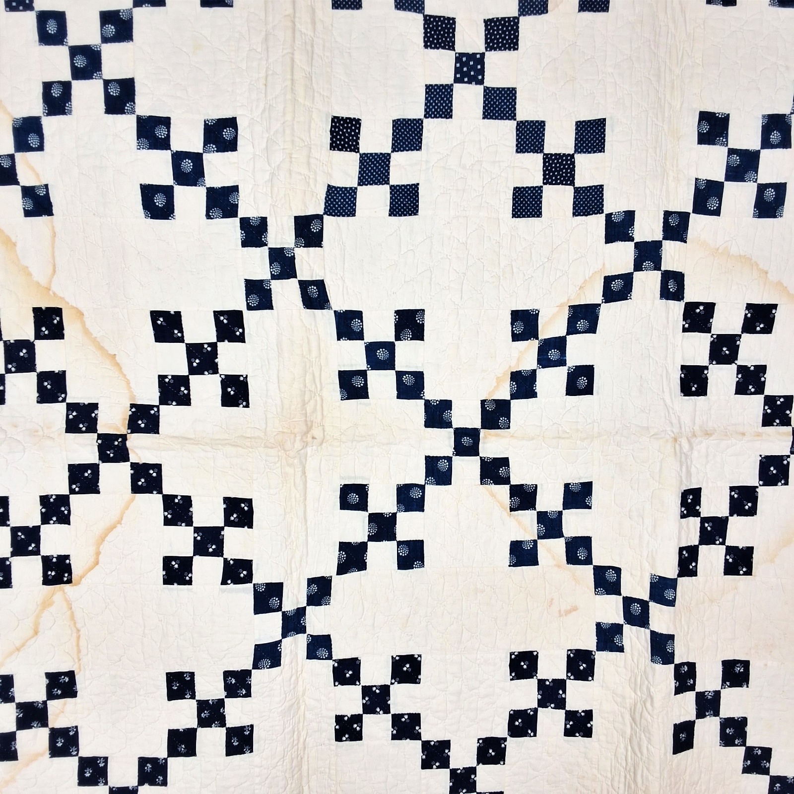 Antique c1890 Double 9 Patch Quilt
