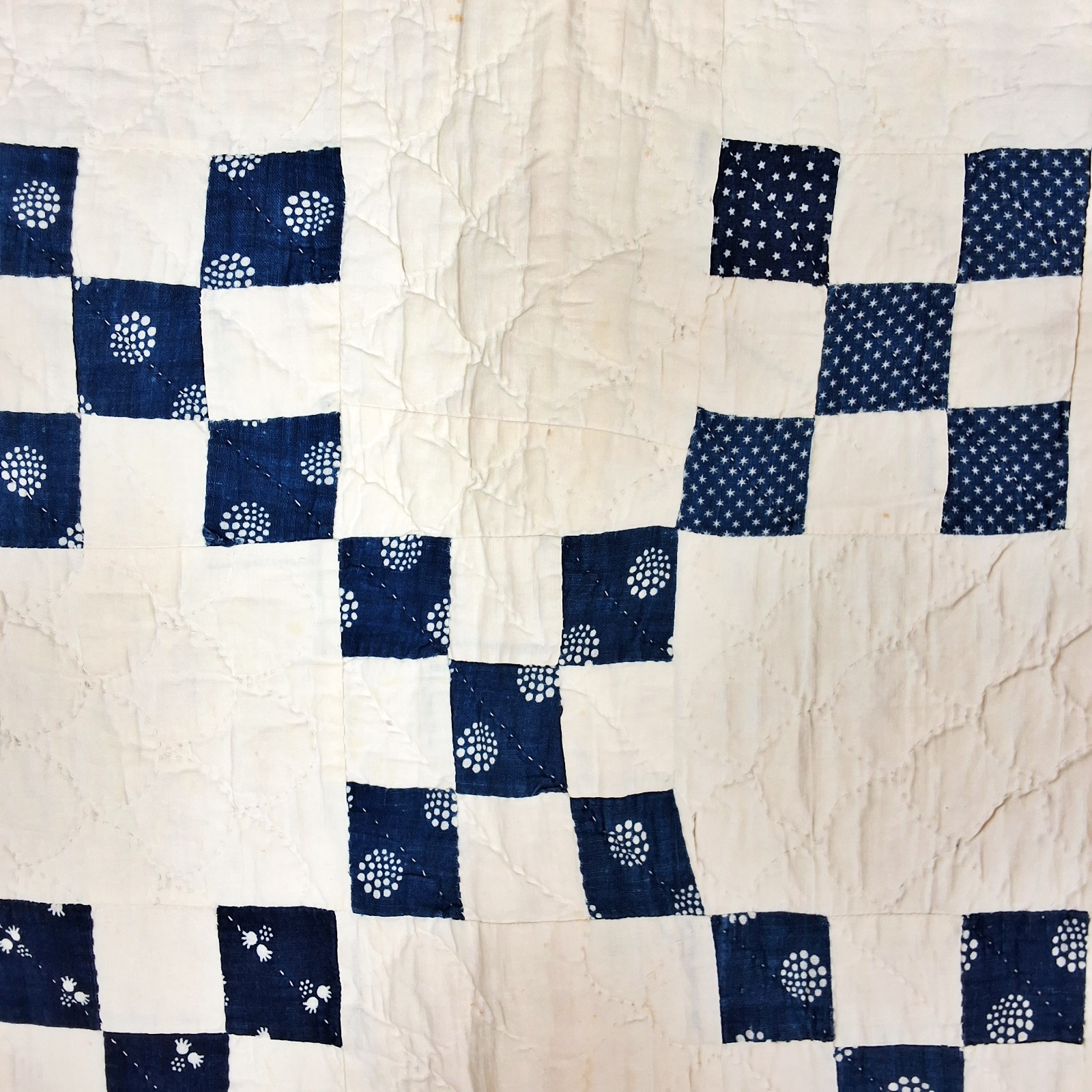 Antique c1890 Double 9 Patch Quilt