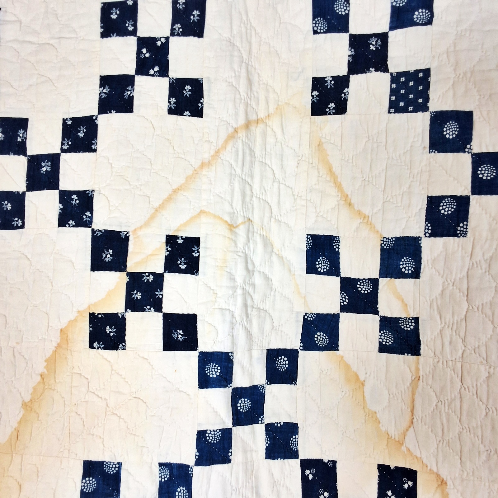 Antique c1890 Double 9 Patch Quilt