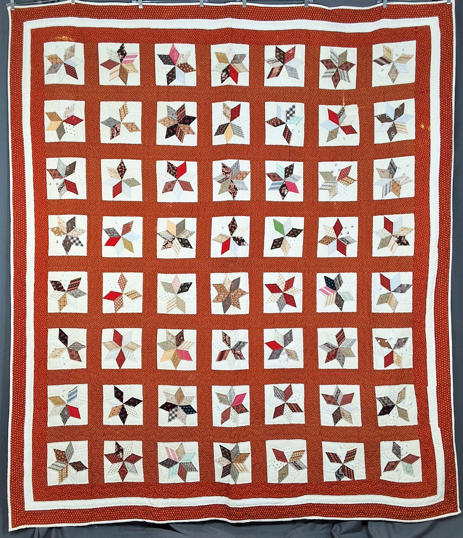 1890 7 Point Star Quilt Finished 1950s