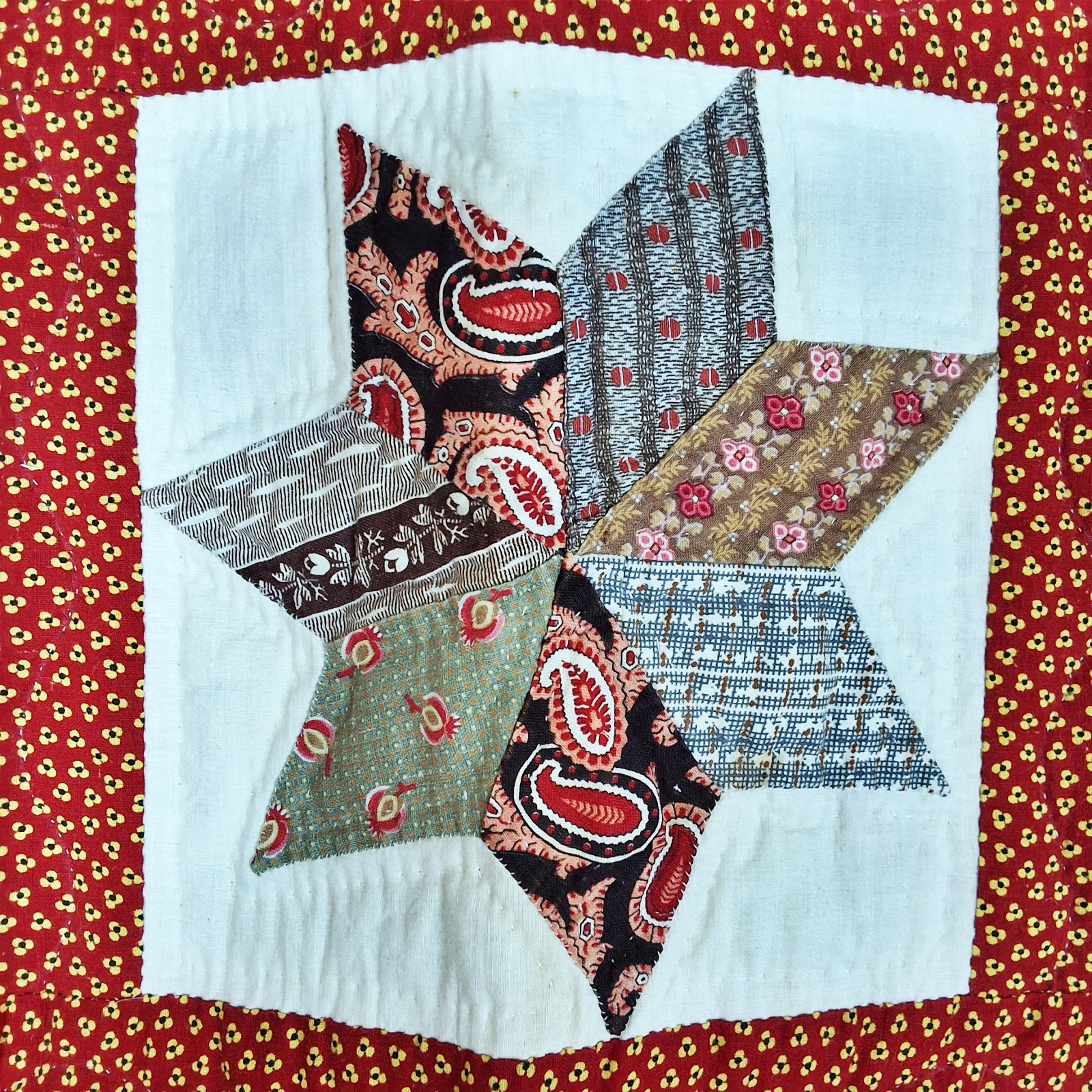 1890 7 Point Star Quilt Finished 1950s
