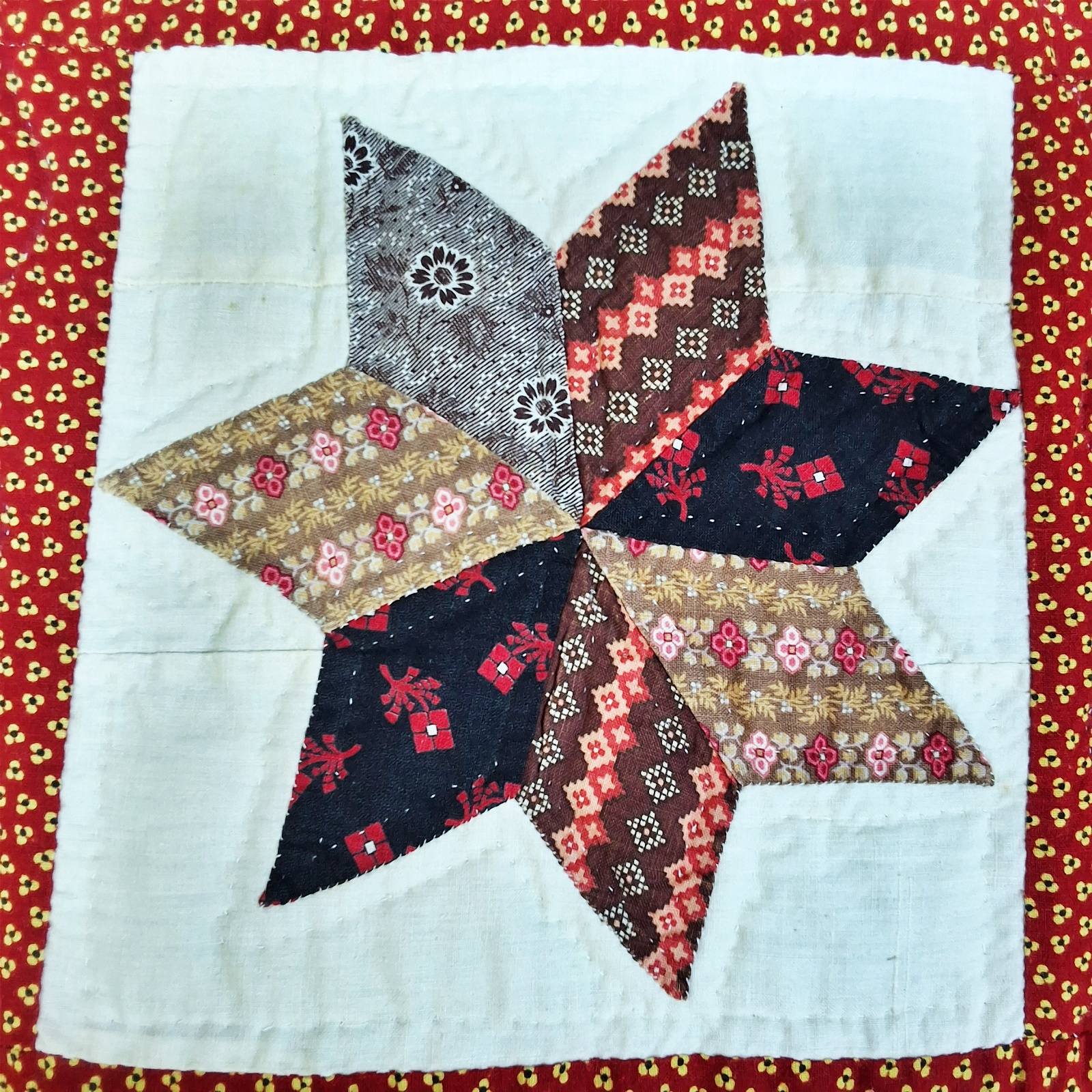 1890 7 Point Star Quilt Finished 1950s