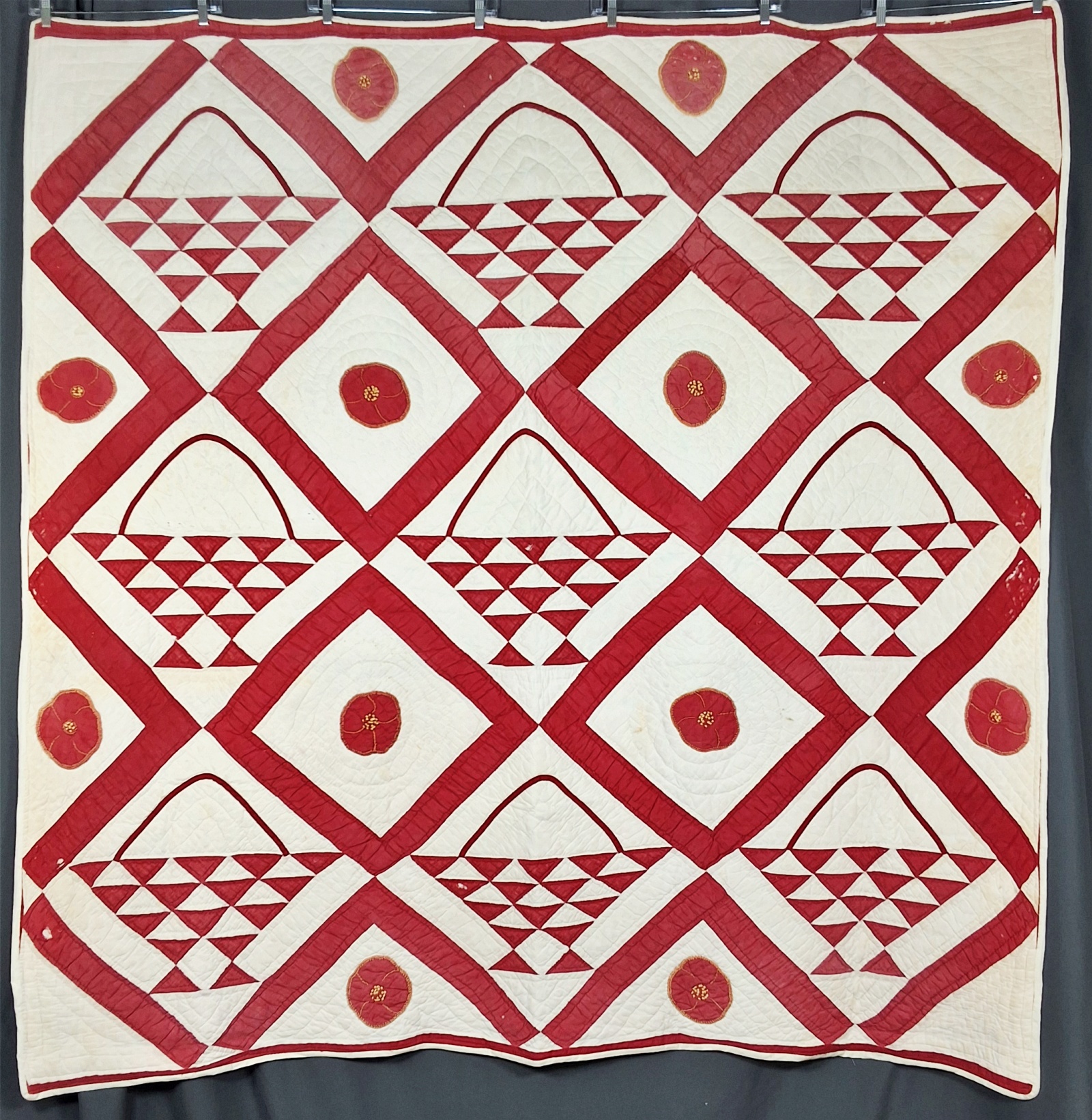 2 Vintage Quilts - Basket, Trip Around the World