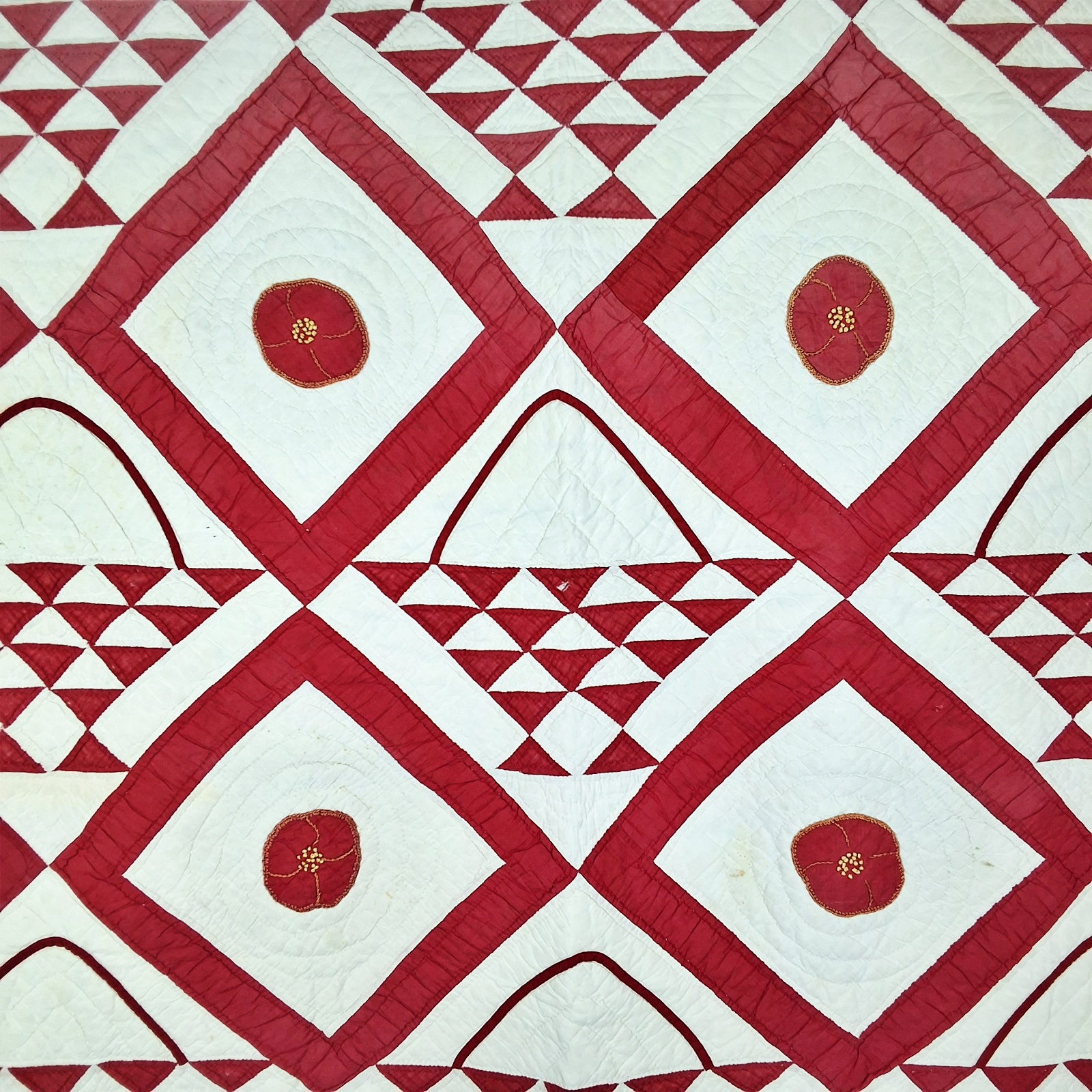 2 Vintage Quilts - Basket, Trip Around the World