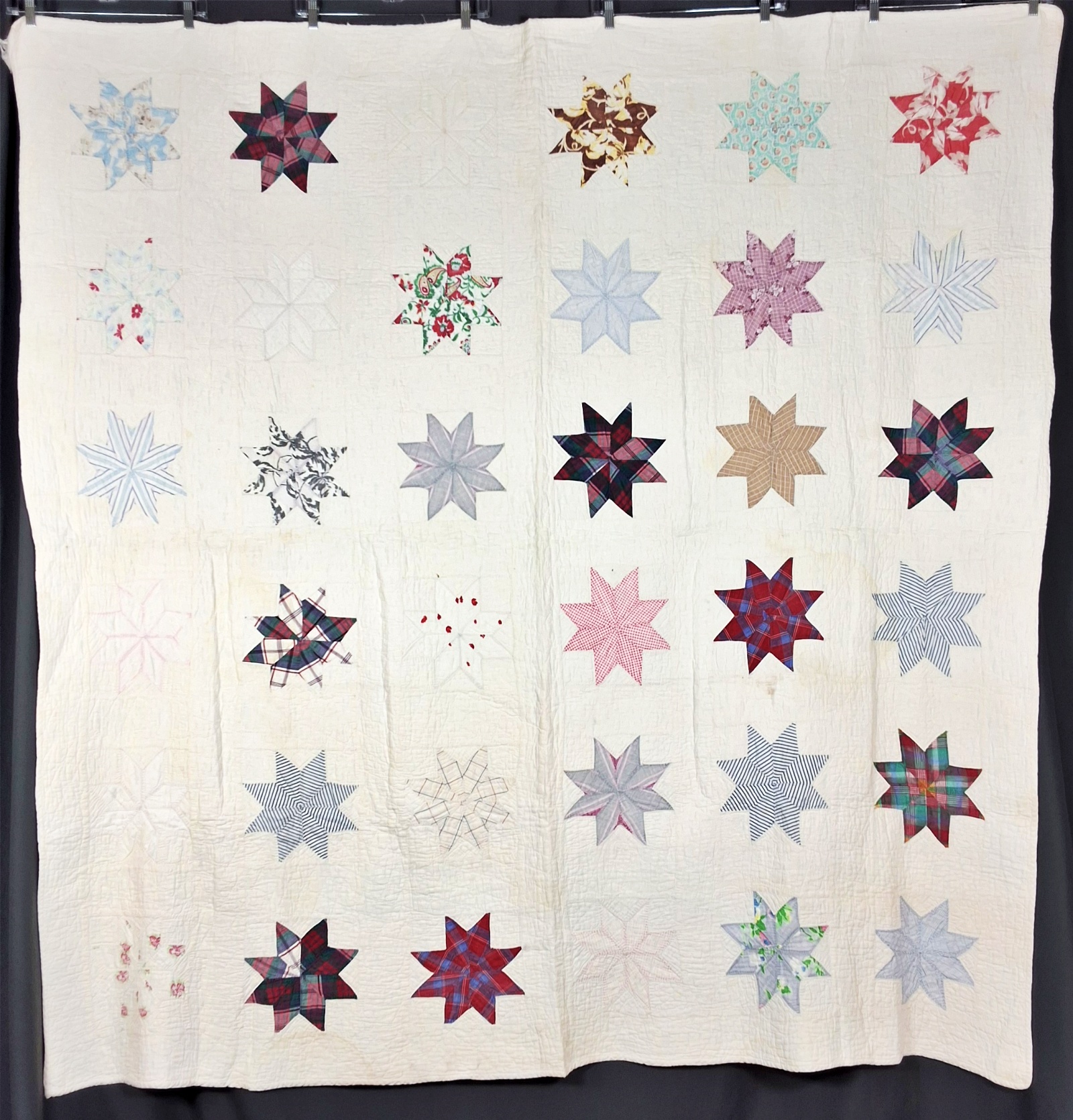 2 Vintage Quilts - LeMoyne Star, Drunkards Path