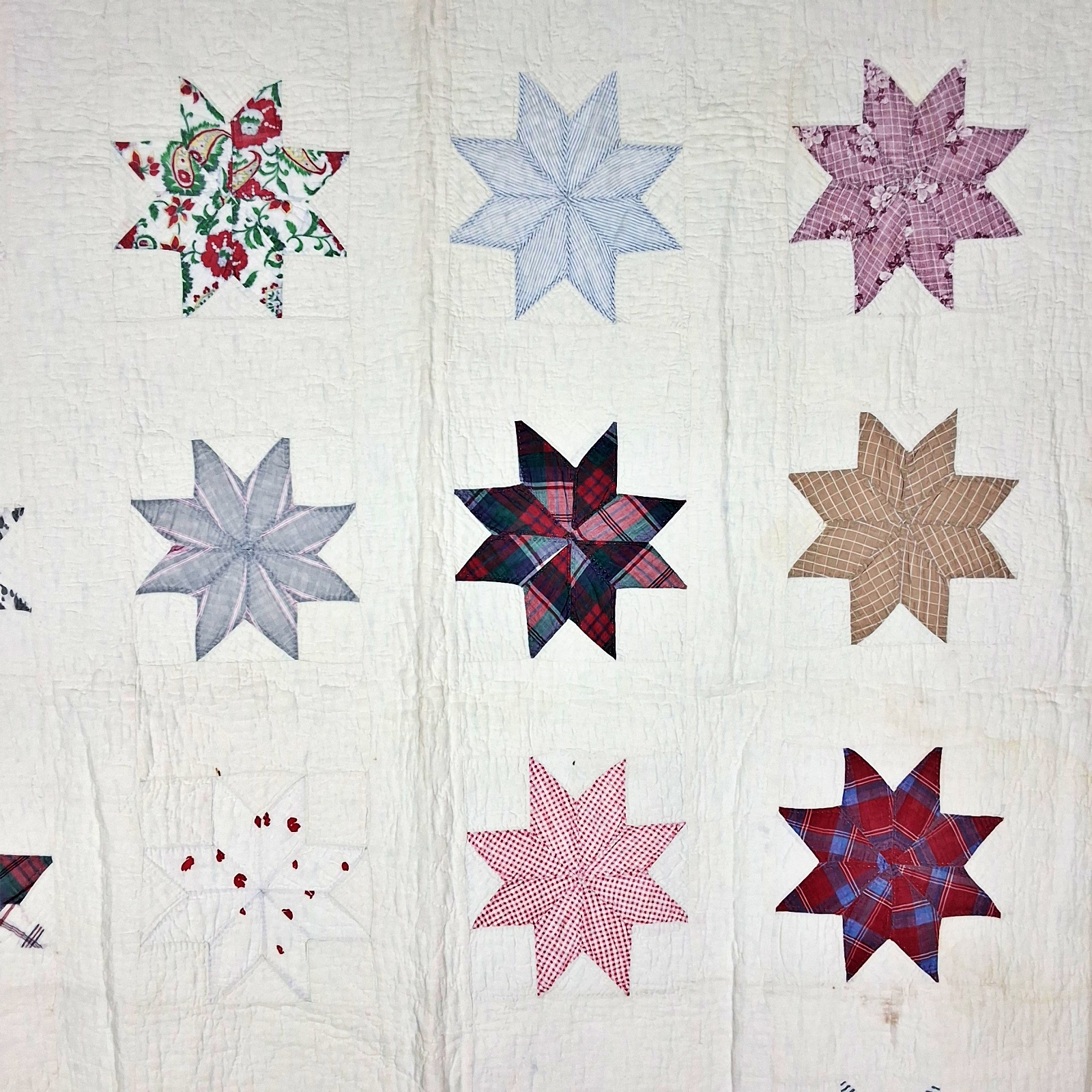 2 Vintage Quilts - LeMoyne Star, Drunkards Path