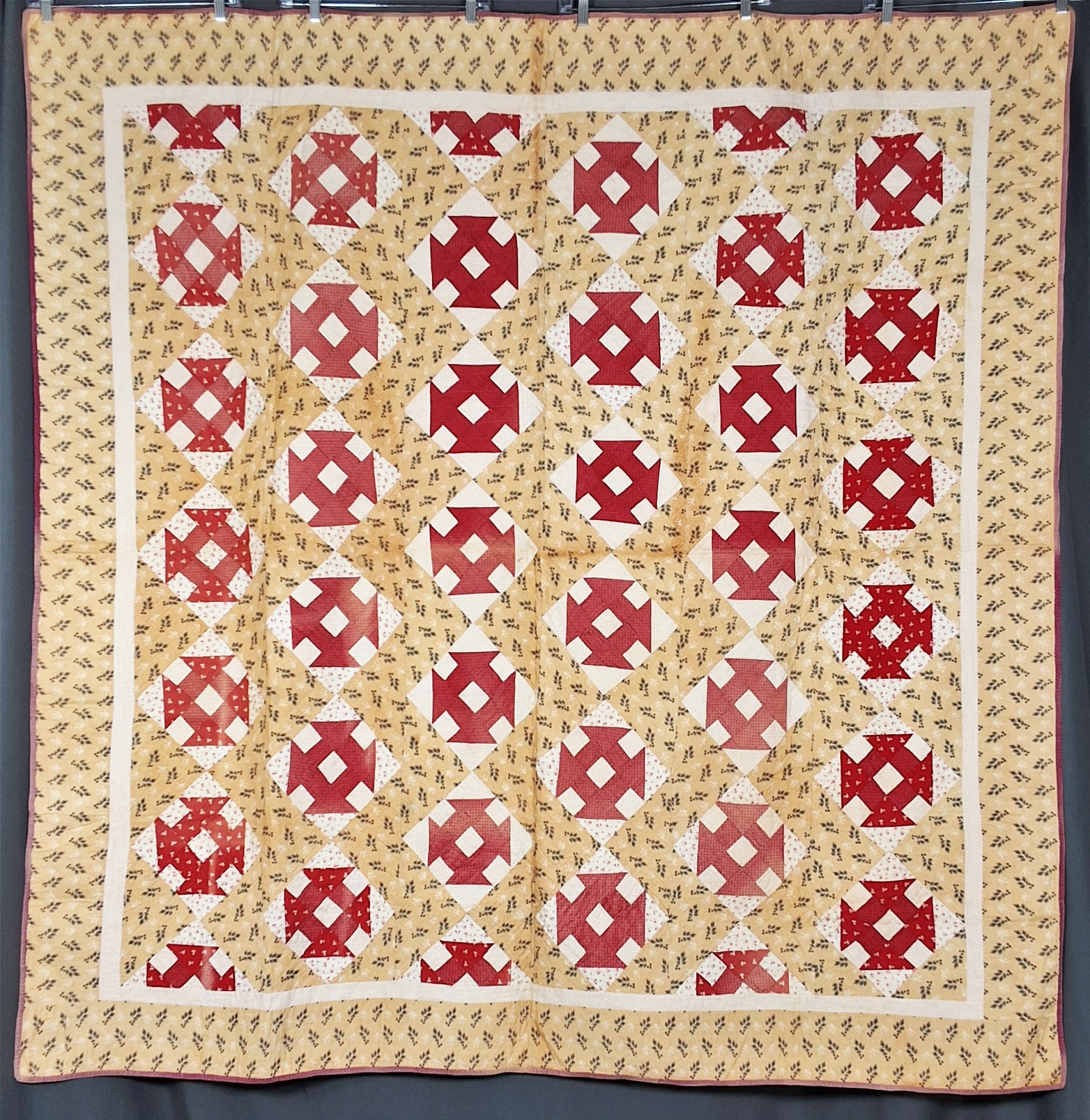 Antique c1890 Churn Dash Quilt