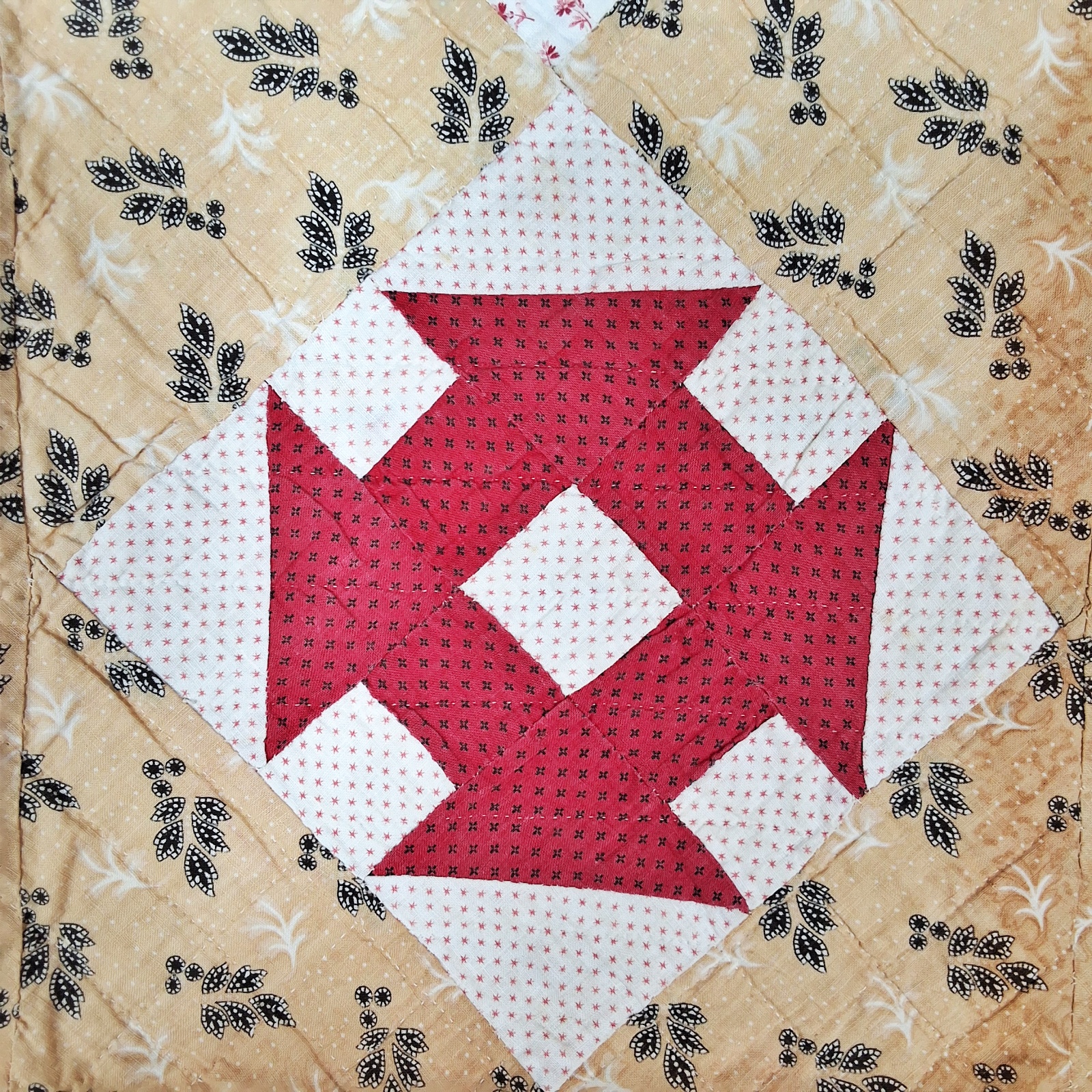 Antique c1890 Churn Dash Quilt