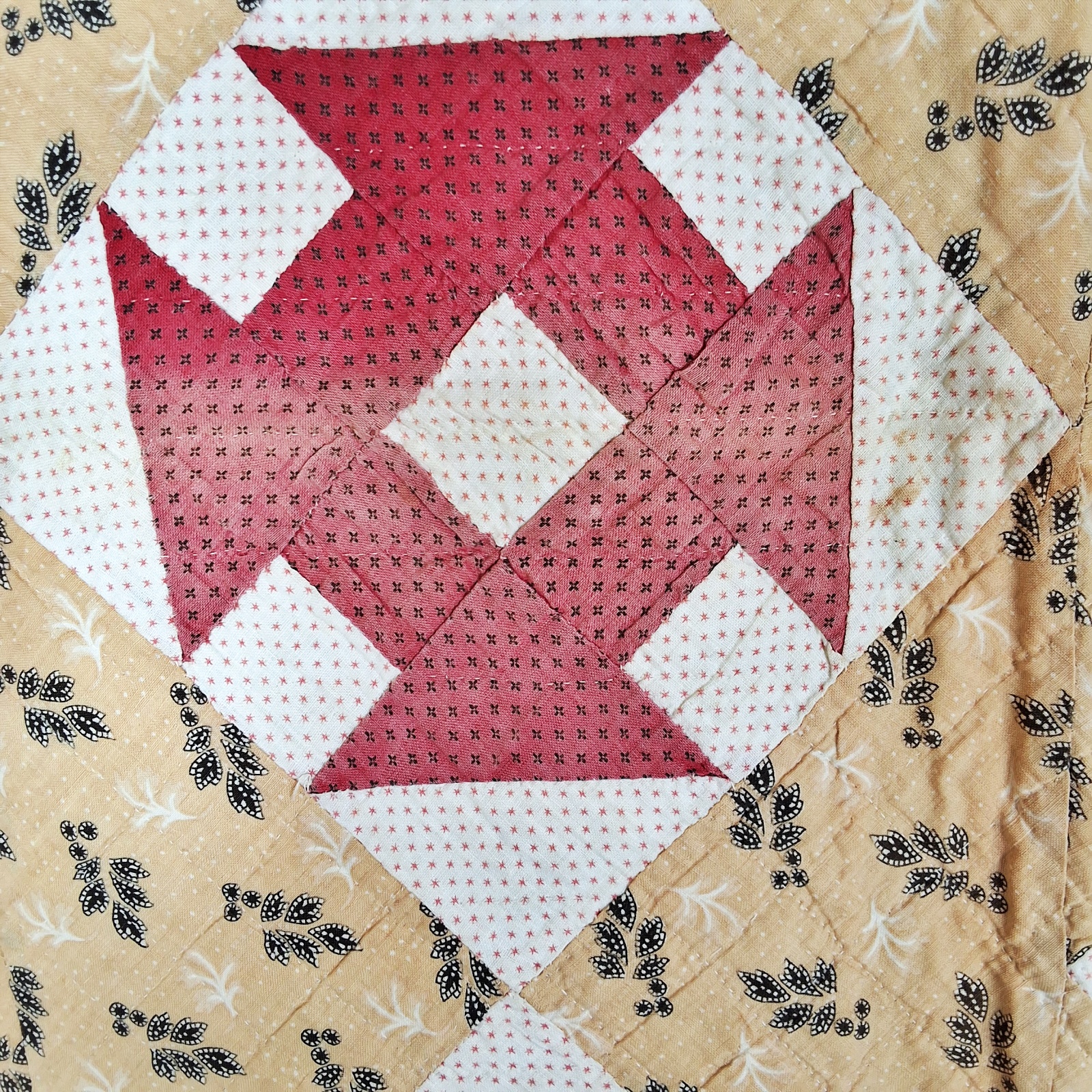 Antique c1890 Churn Dash Quilt