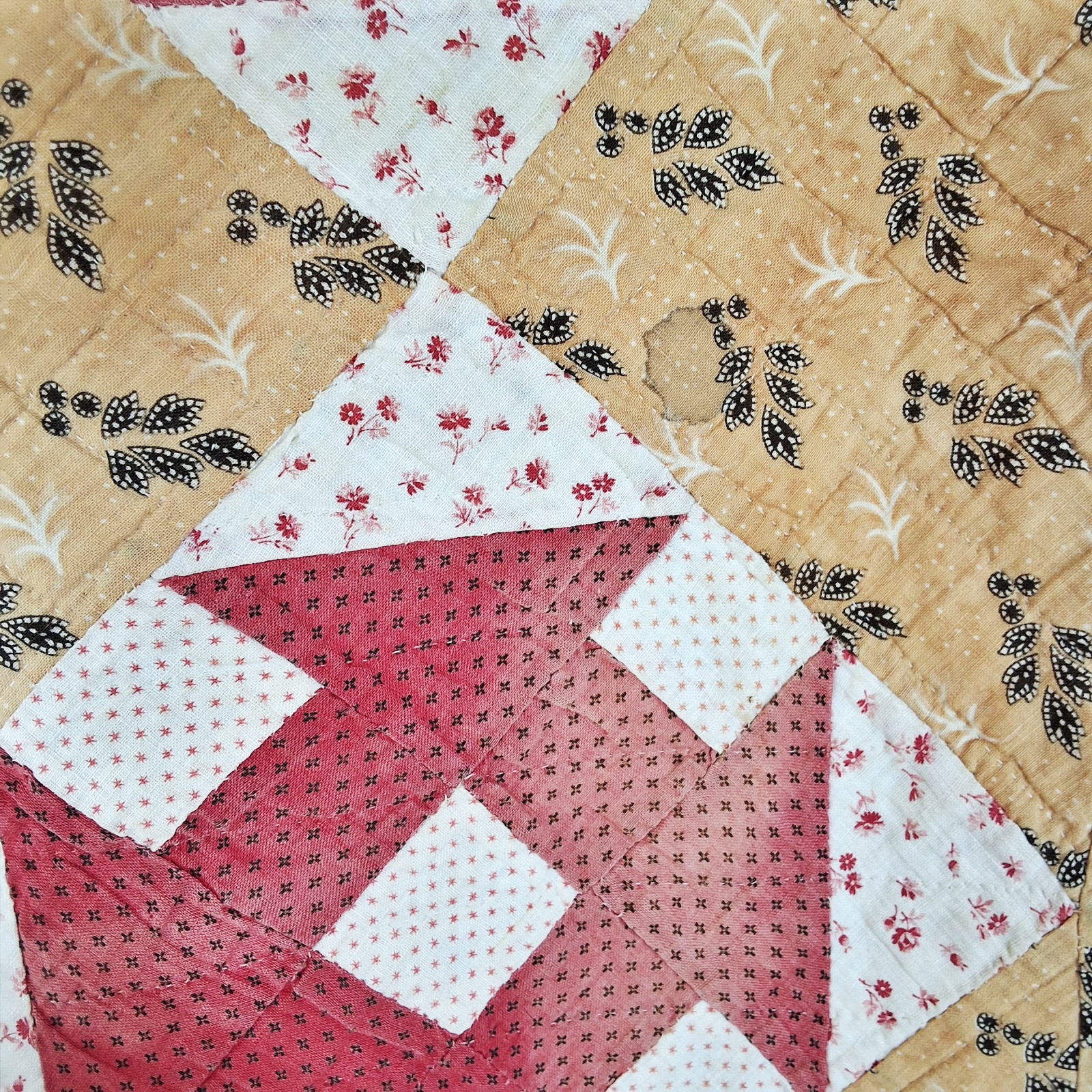 Antique c1890 Churn Dash Quilt