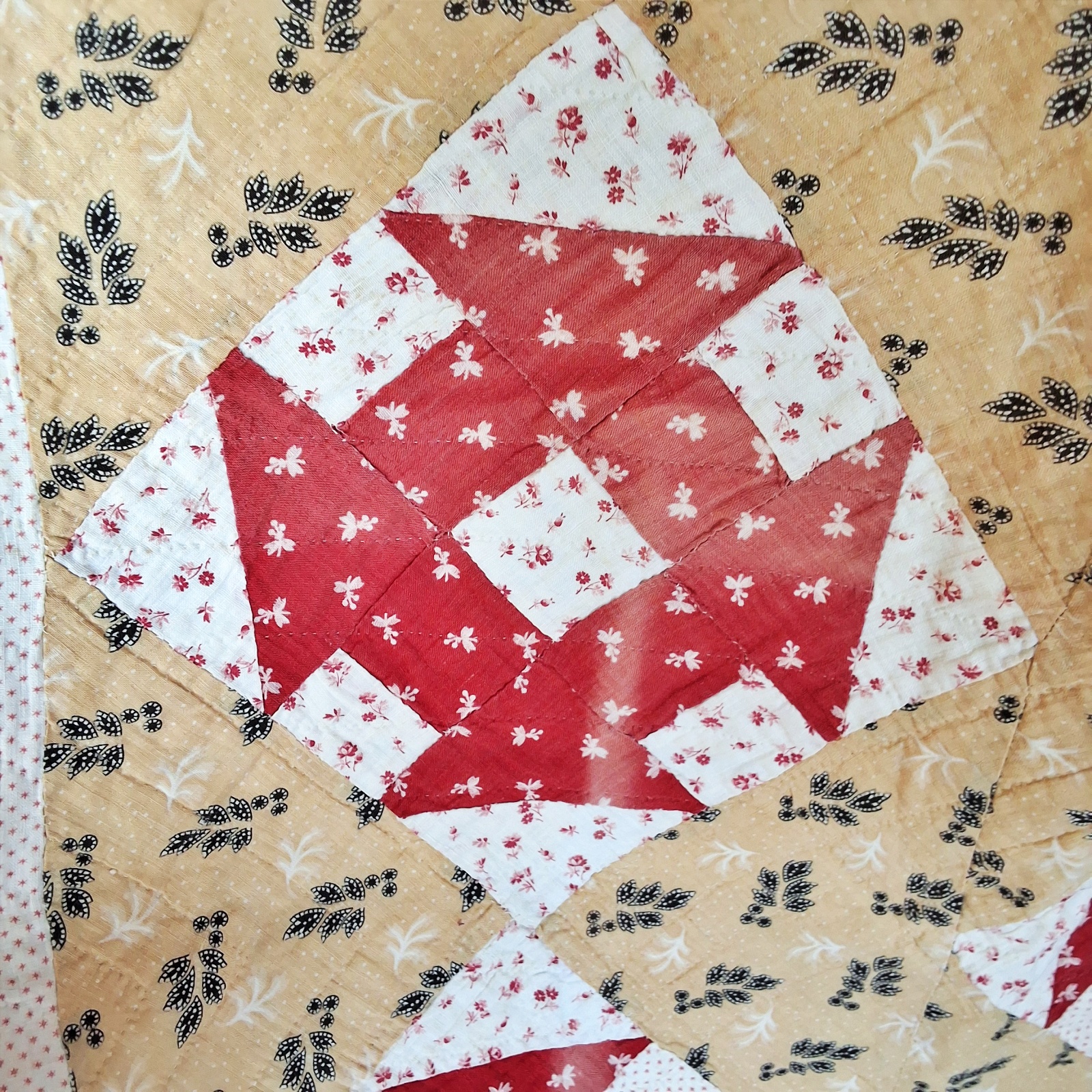 Antique c1890 Churn Dash Quilt