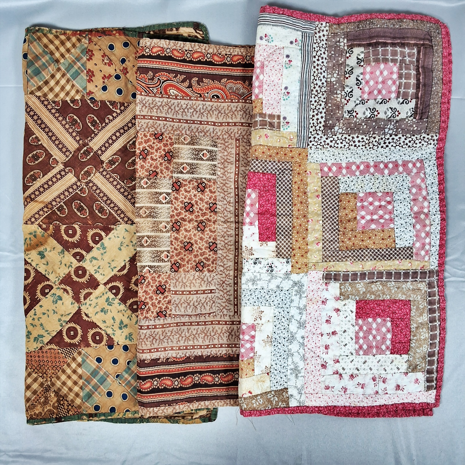 3 Antique Doll Quilts - Early 1800s