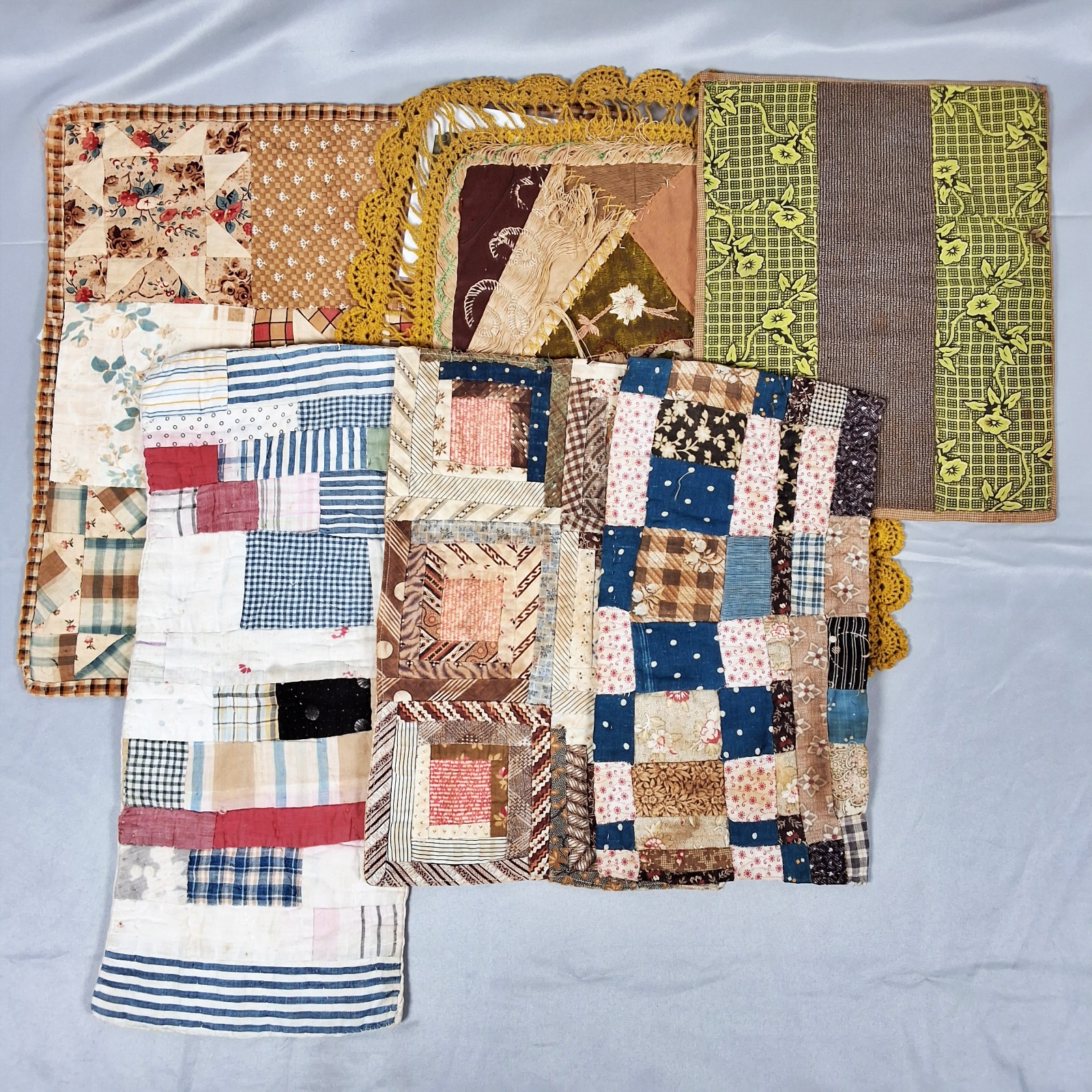 6 Antique Doll Quilts - 1860s
