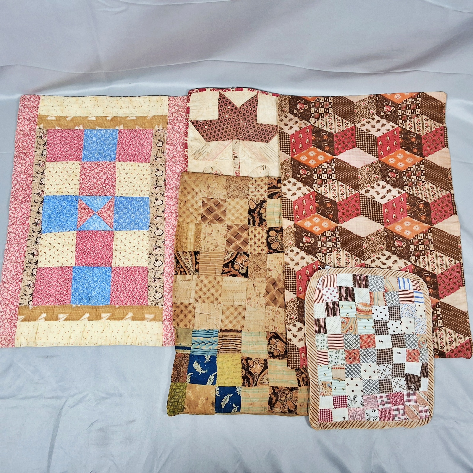 5 Antique Doll Quilts