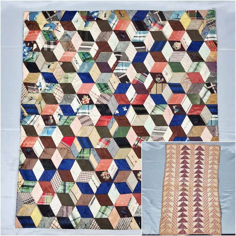 2 Antique 1860s Doll Quilts