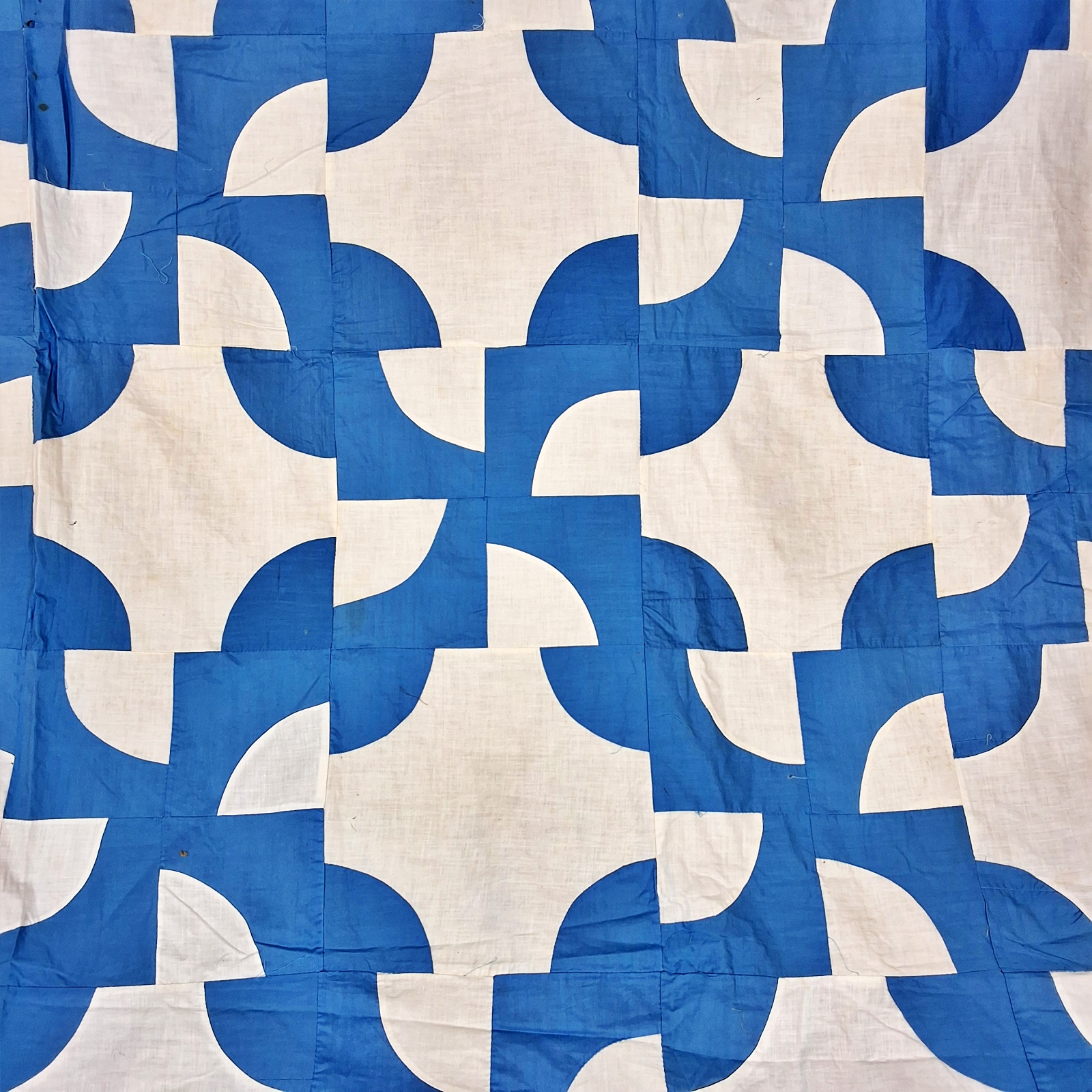 Vintage 1940s Drunkards Path Quilt Top