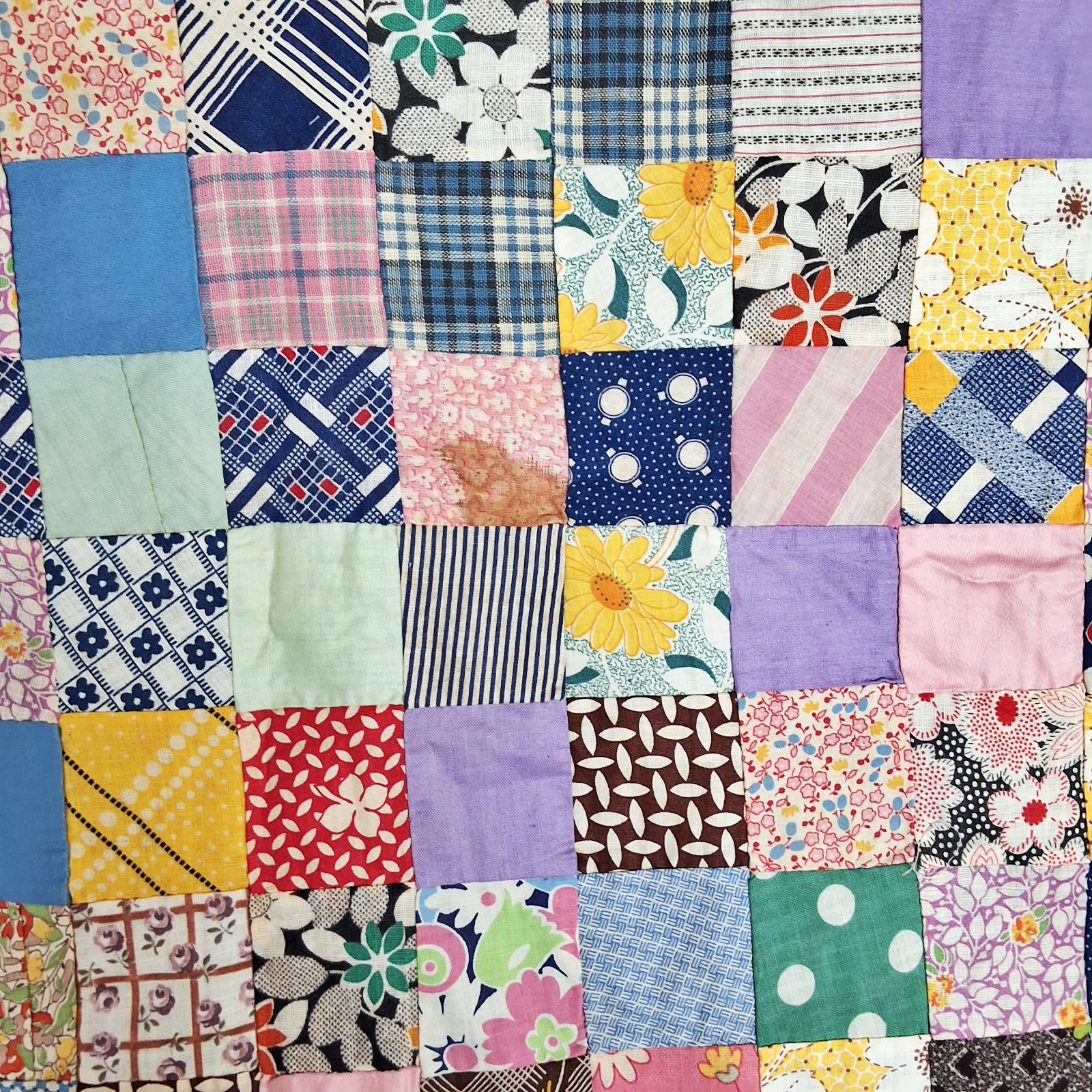Vintage 1930s One Patch Quilt Top