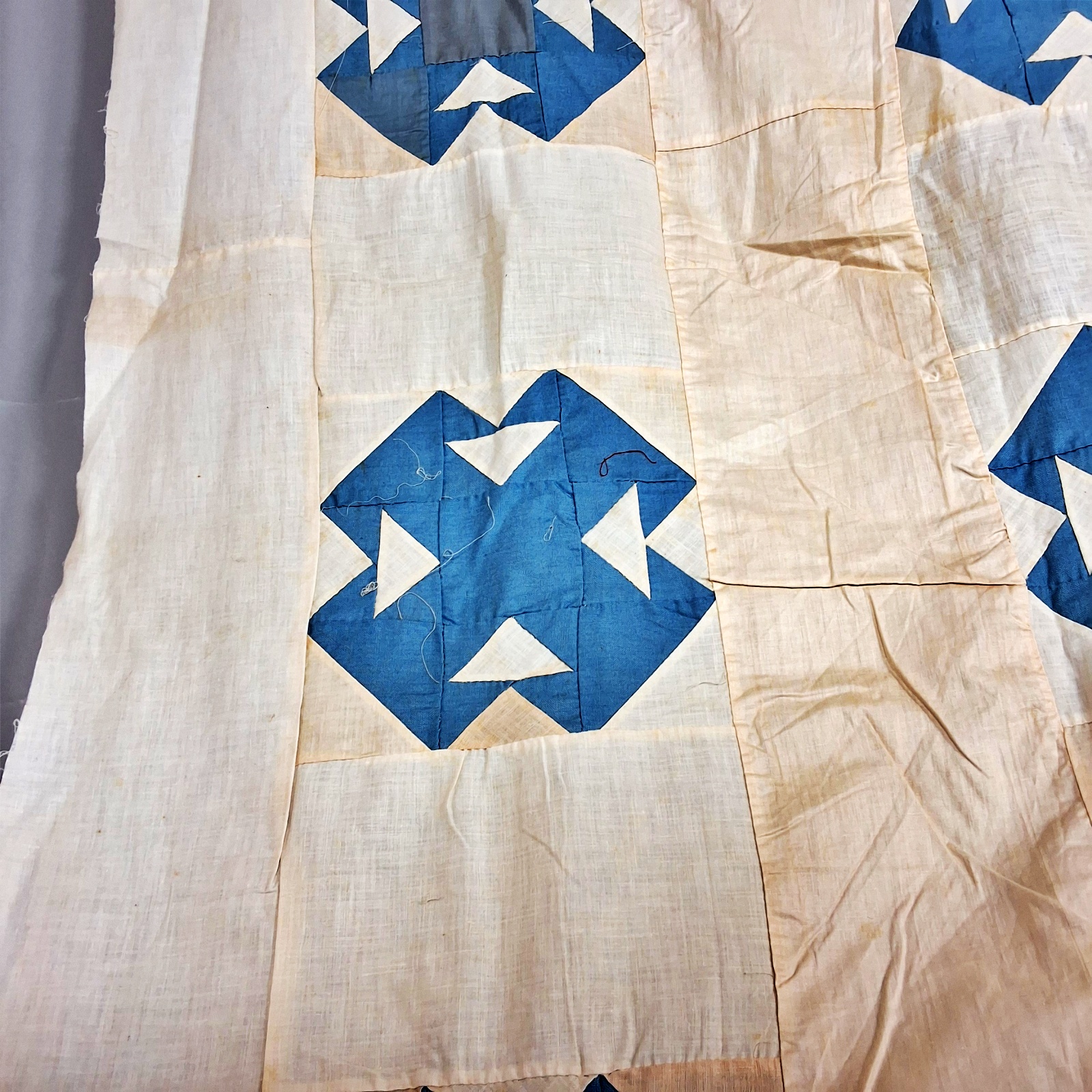 Antique 1920s T Block Quilt Top