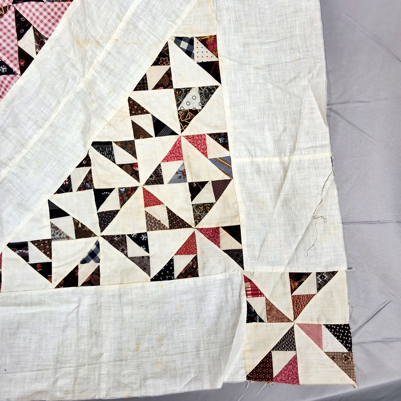 Antique 1880-1950 Deep Scrap Bag Quilt Top