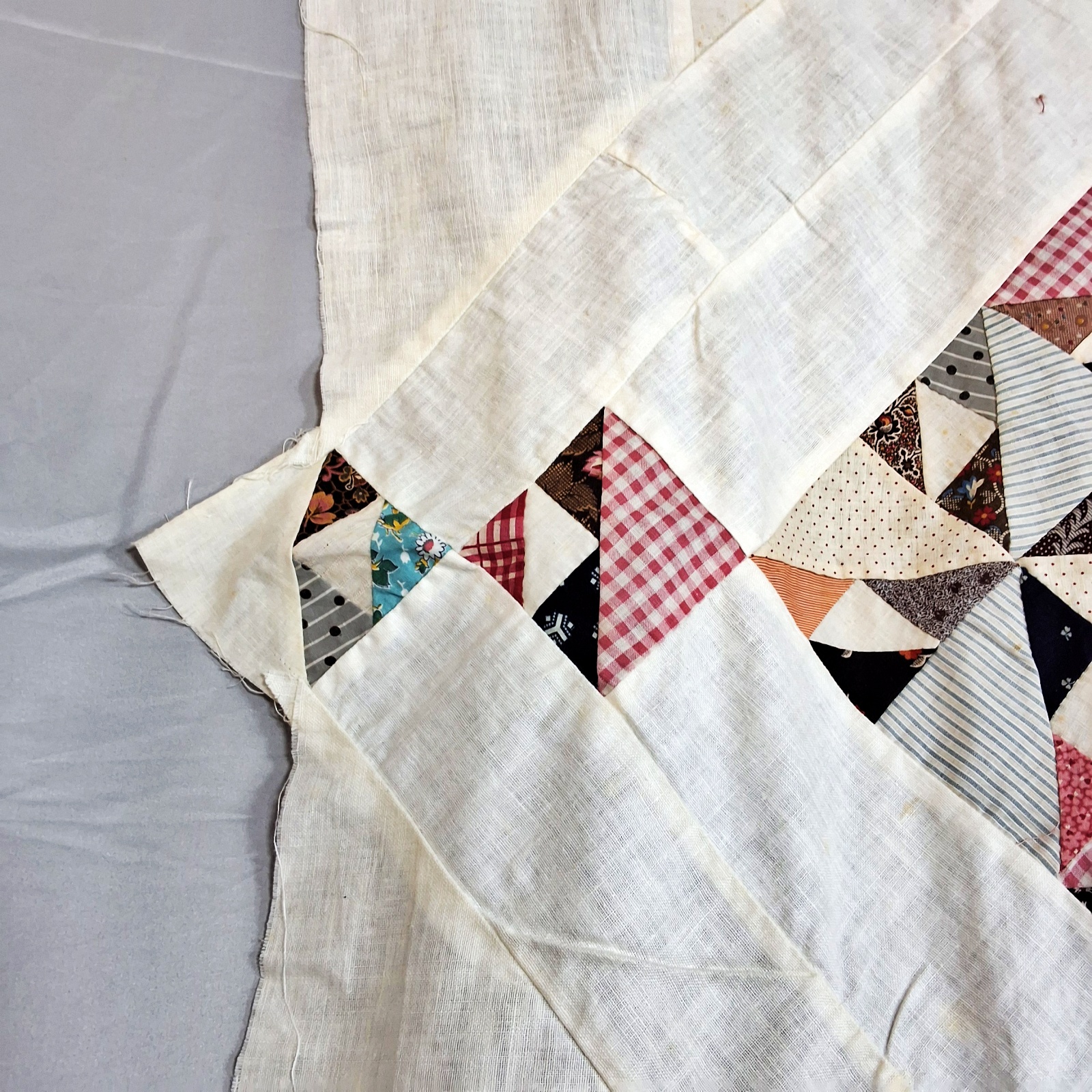 Antique 1880-1950 Deep Scrap Bag Quilt Top