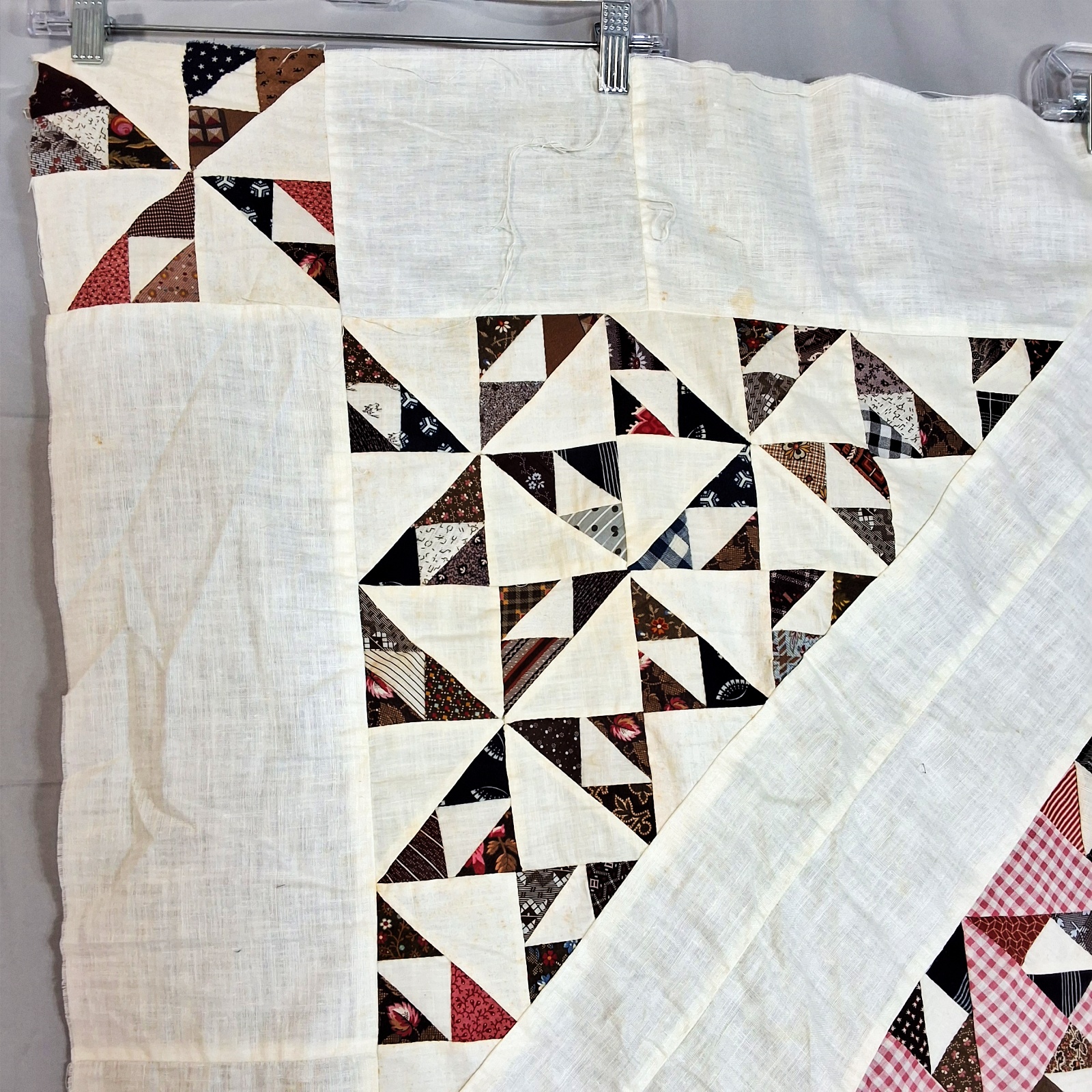 Antique 1880-1950 Deep Scrap Bag Quilt Top