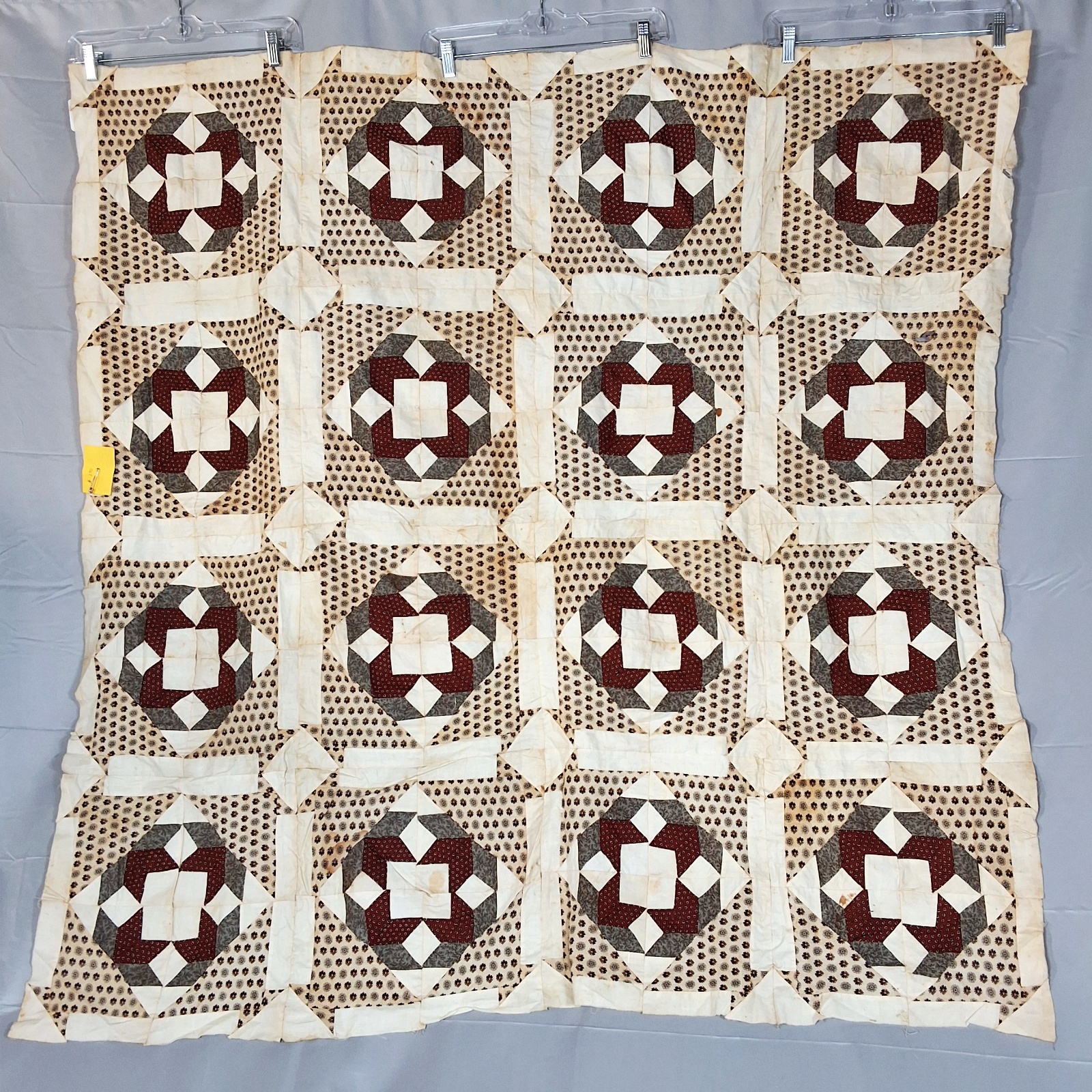 Antique 1880s Cake Stand Quilt Top