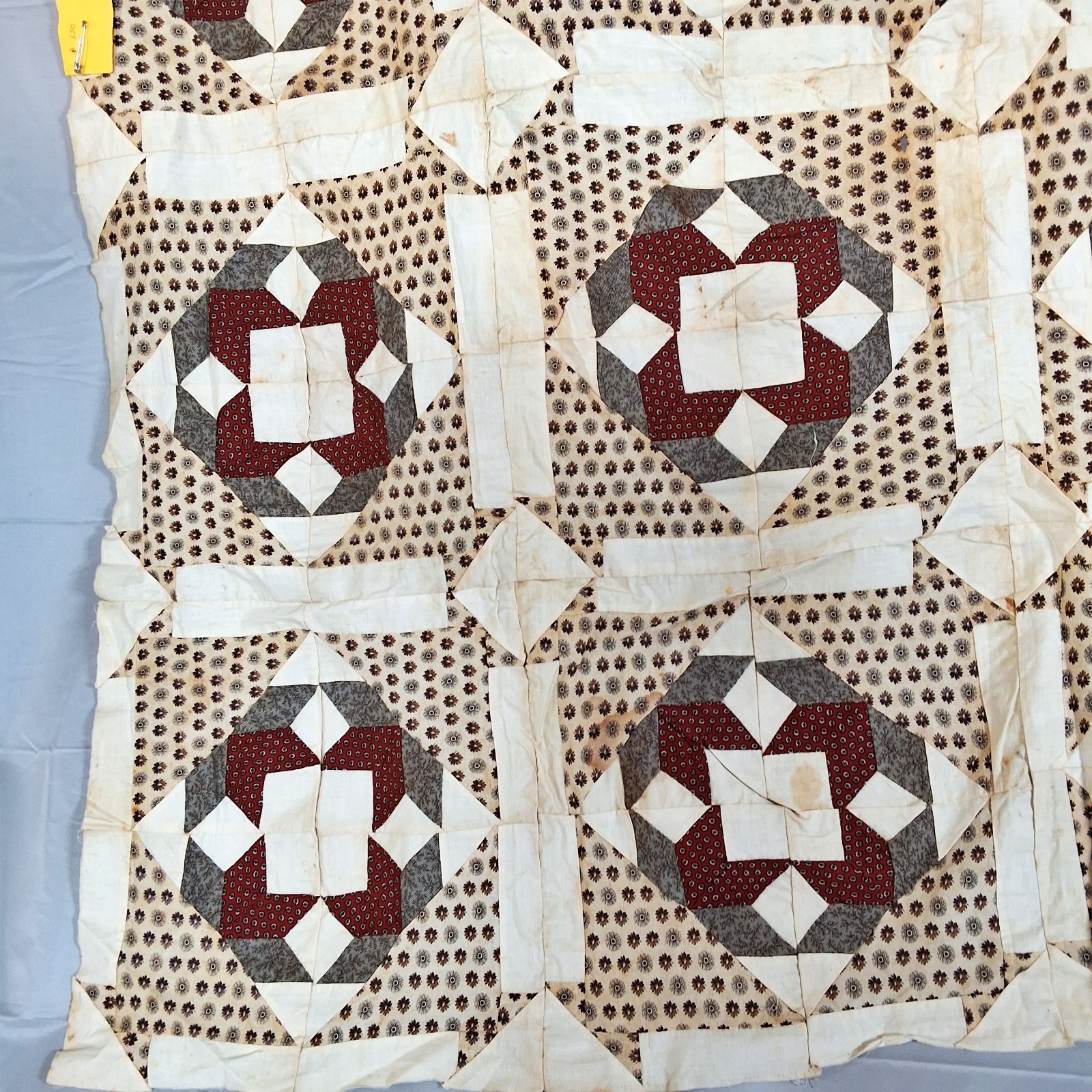 Antique 1880s Cake Stand Quilt Top