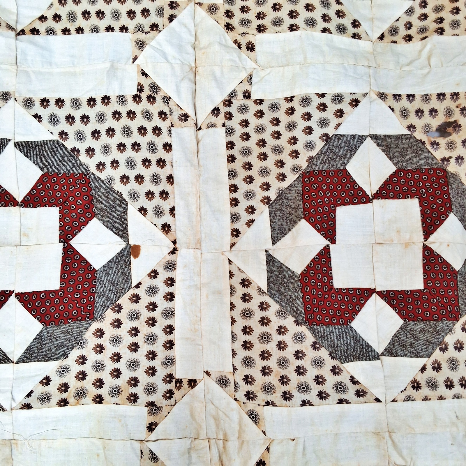 Antique 1880s Cake Stand Quilt Top