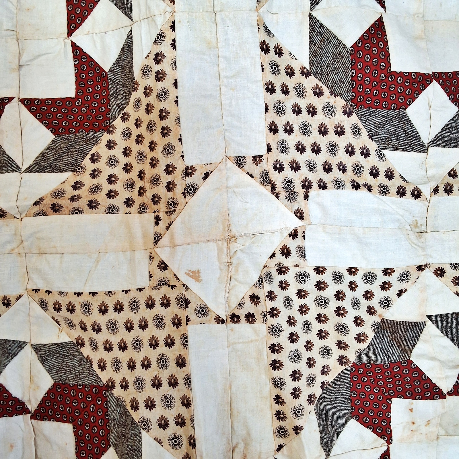 Antique 1880s Cake Stand Quilt Top