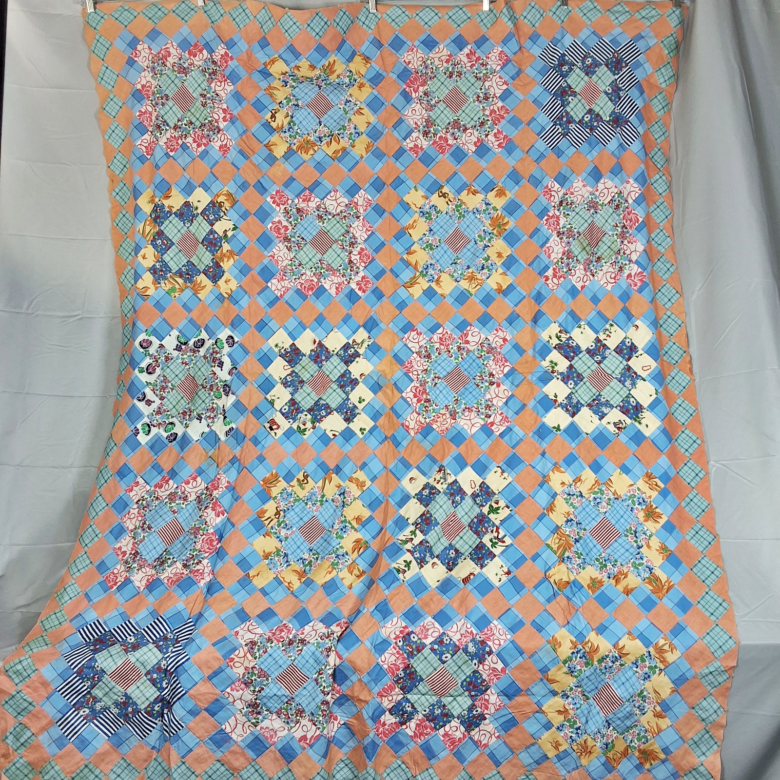 Vintage 1950s Postage Quilt Top