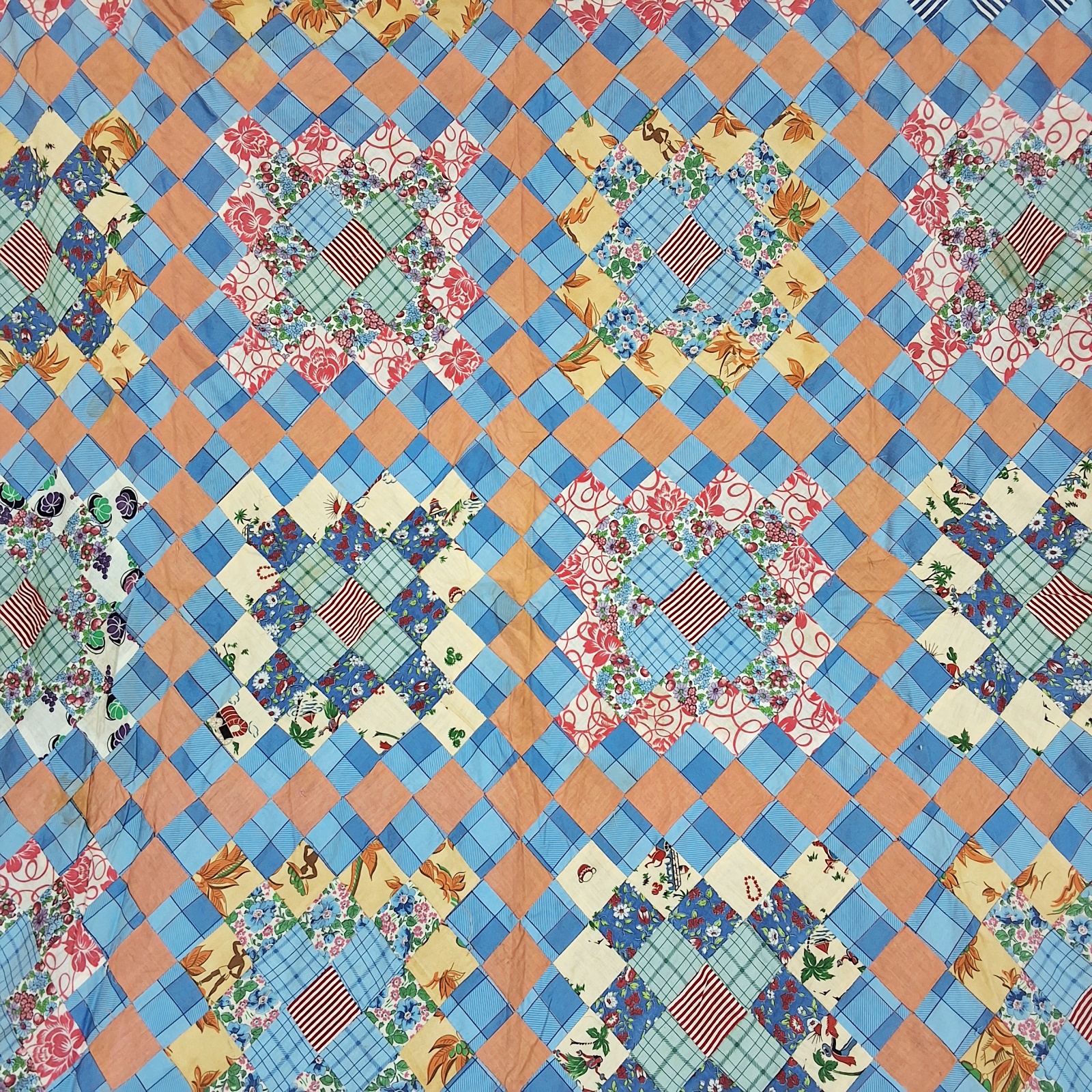 Vintage 1950s Postage Quilt Top