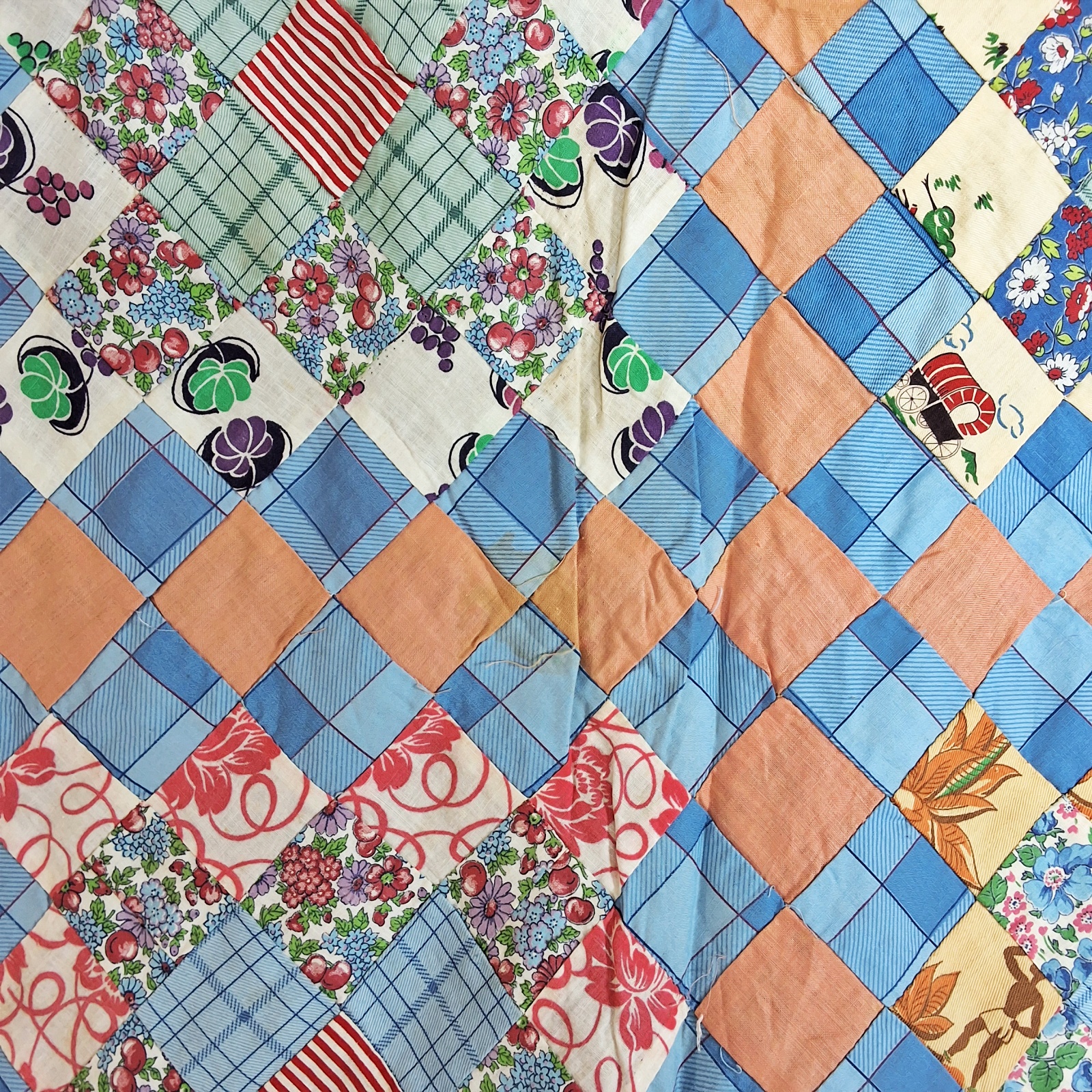 Vintage 1950s Postage Quilt Top