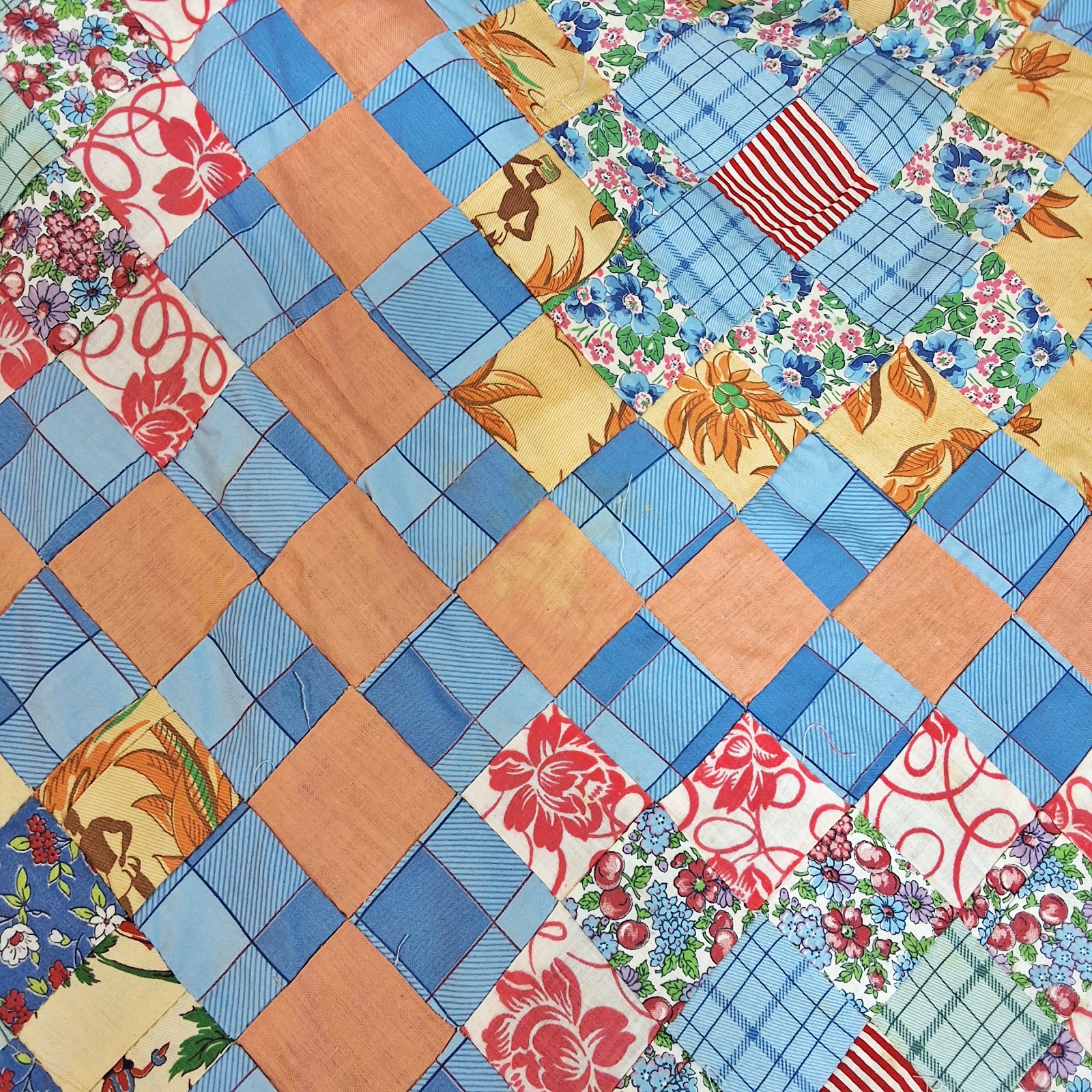 Vintage 1950s Postage Quilt Top