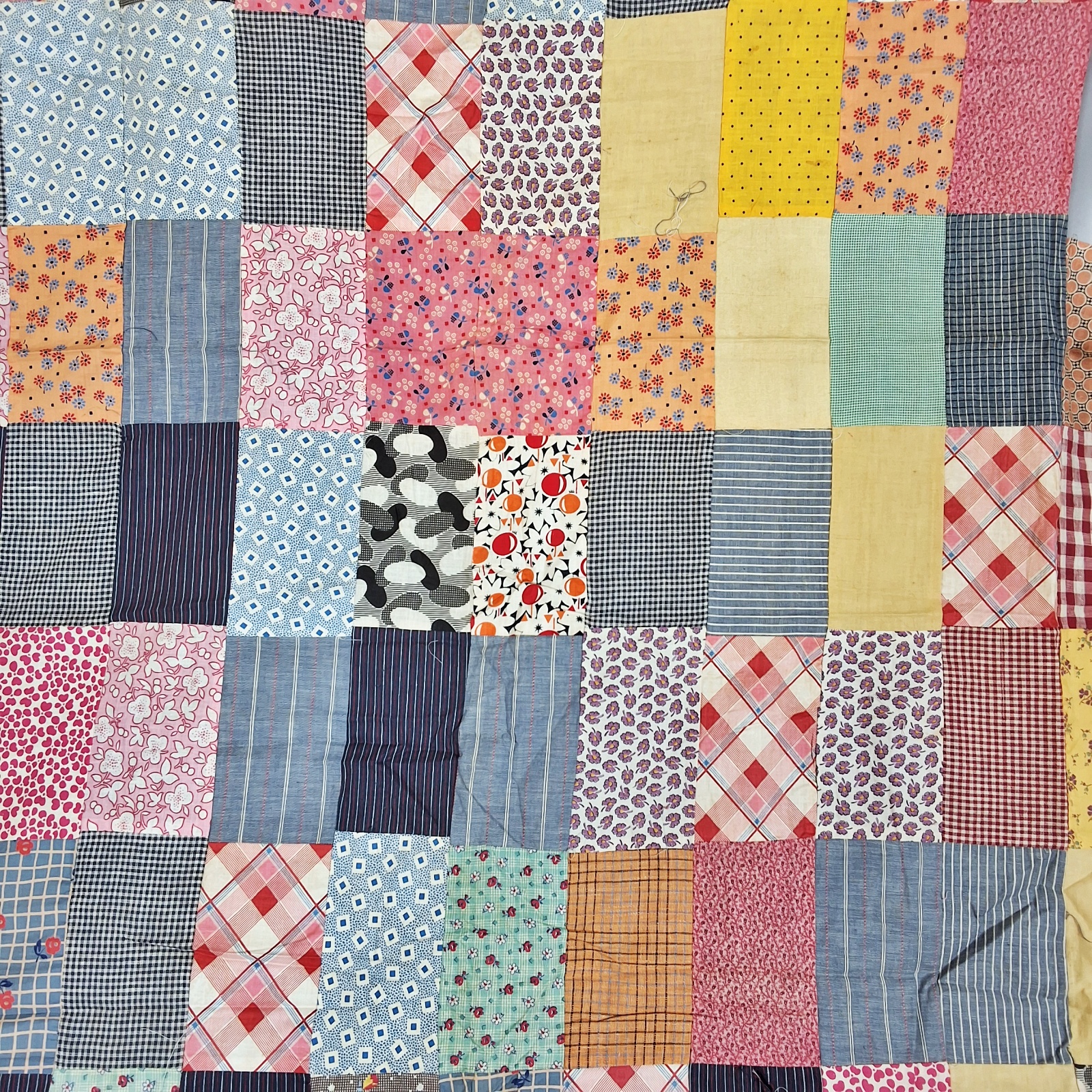 Vintage 1940s 1 Patch Quilt Top