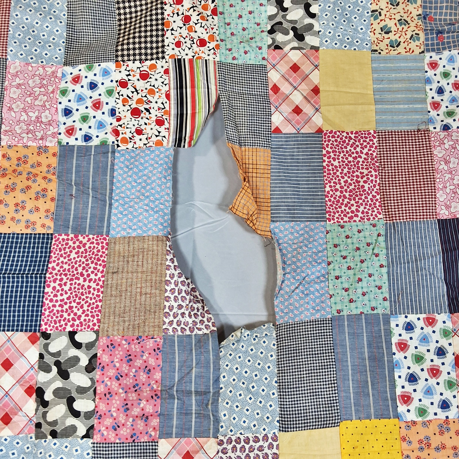 Vintage 1940s 1 Patch Quilt Top