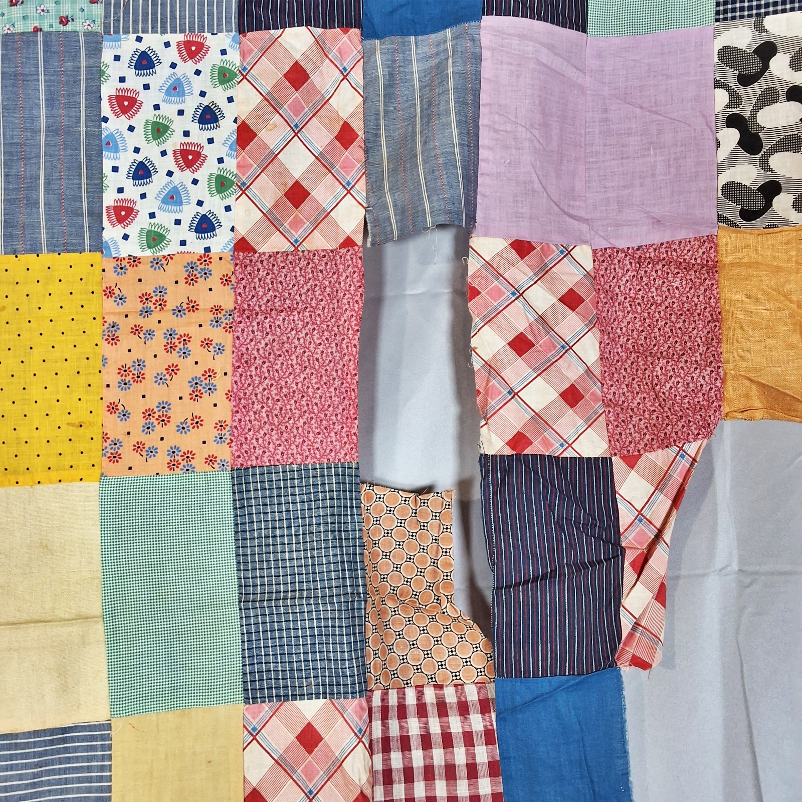 Vintage 1940s 1 Patch Quilt Top