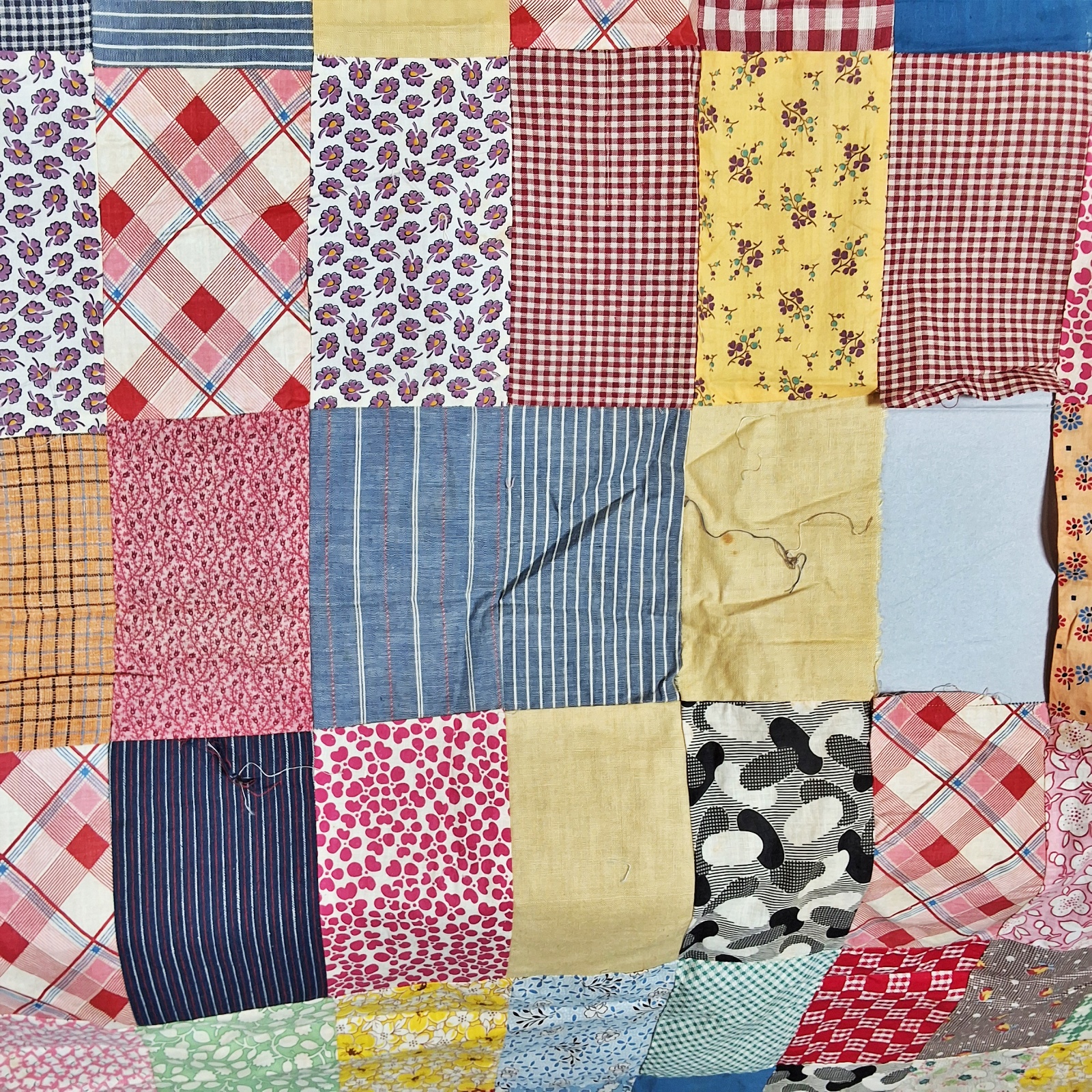 Vintage 1940s 1 Patch Quilt Top