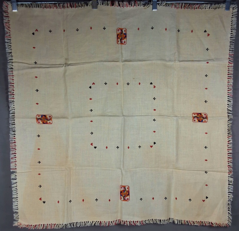 Vintage Linen Bridge Set - Card Motifs