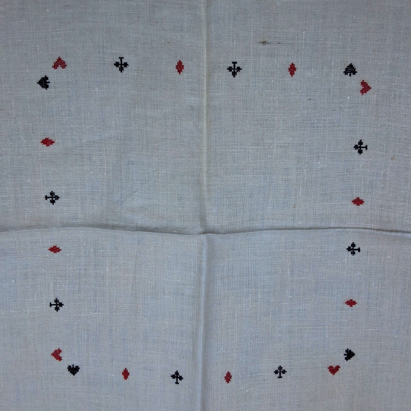 Vintage Linen Bridge Set - Card Motifs