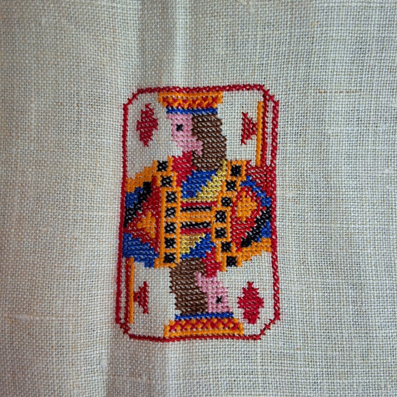 Vintage Linen Bridge Set - Card Motifs