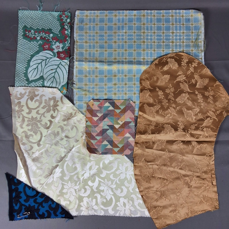 Vintage Jacquard and Damask Fabrics - 44 Pieces