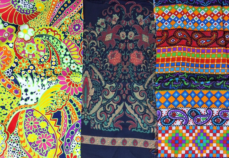 Vintage Paisley Fabrics - 11 Pieces